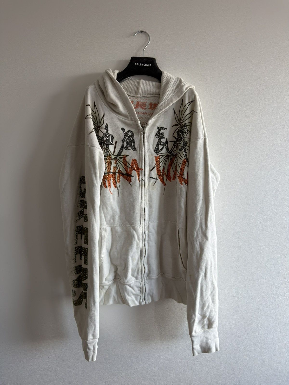 The Great China Wall *RARE* 90s VINTAGE THE GREAT CHINA WALL WEED HOODIE GREENS Size US L / EU 52-54 / 3 - 1 Thumbnail