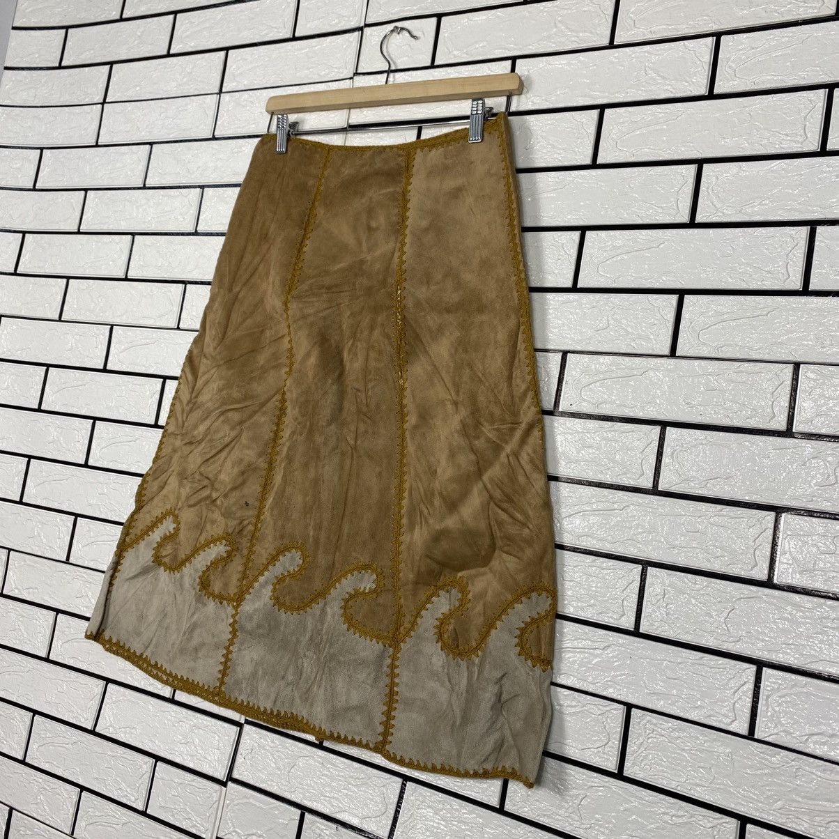 Japanese Brand 📌Vintage Unbranded Genuine Leather Long Skirt Issey Miyake Size 28" / US 6 / IT 42 - 12 Thumbnail