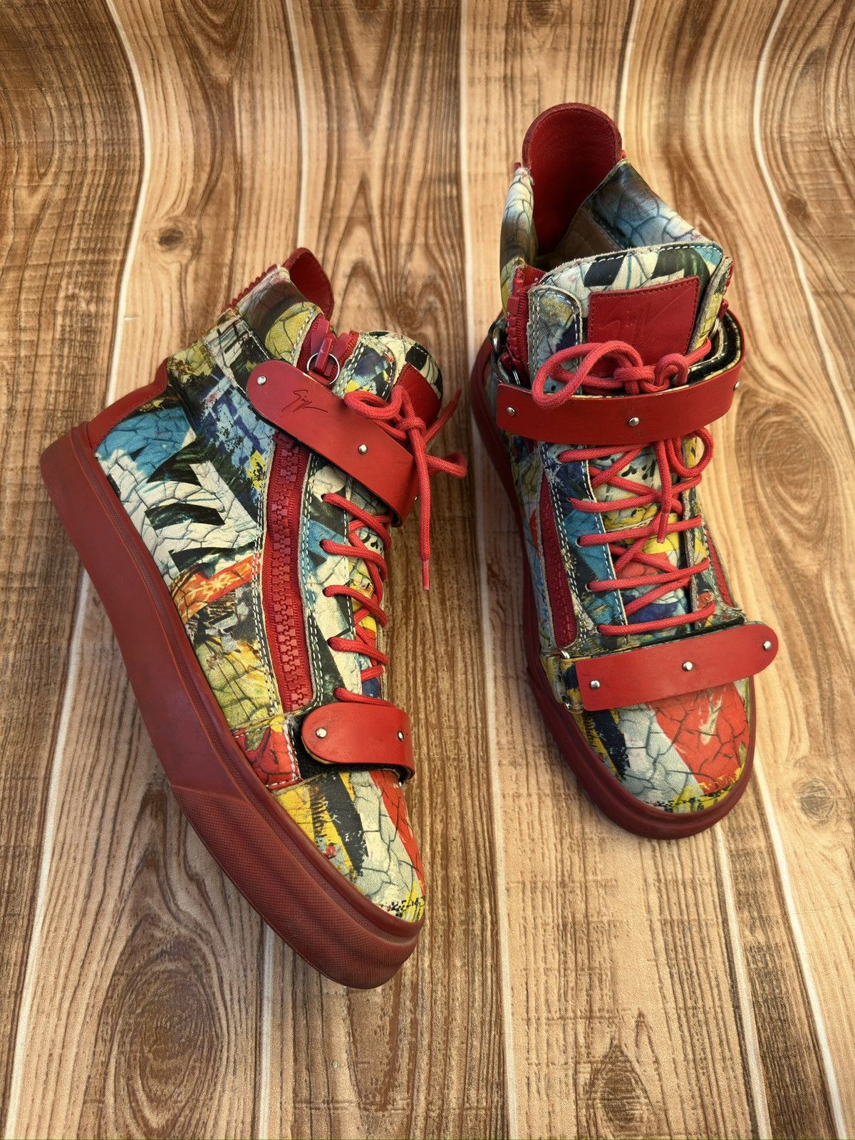 Giuseppe Zanotti Giuseppe Zanotti Denny Neon High Top Sneaker Size US 9 / EU 42 - 7 Thumbnail