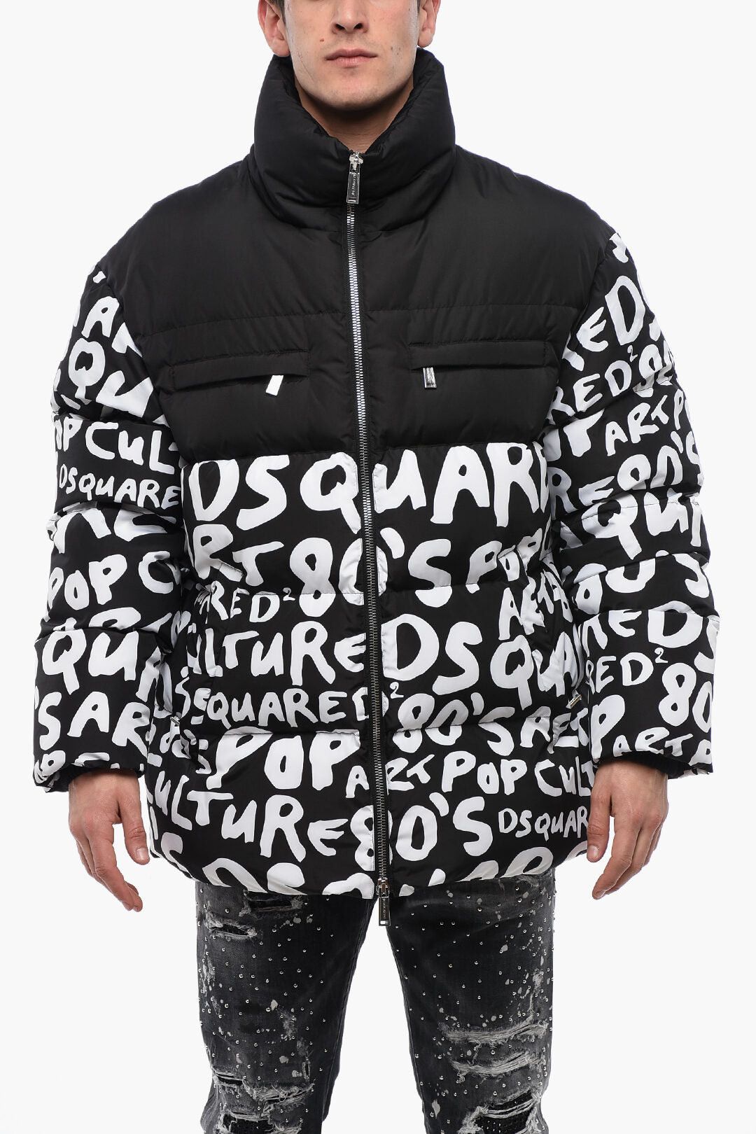 Dsquared2 Quilted Puffer POP 80' With Lettering Size US M / EU 48-50 / 2 - 1 Thumbnail