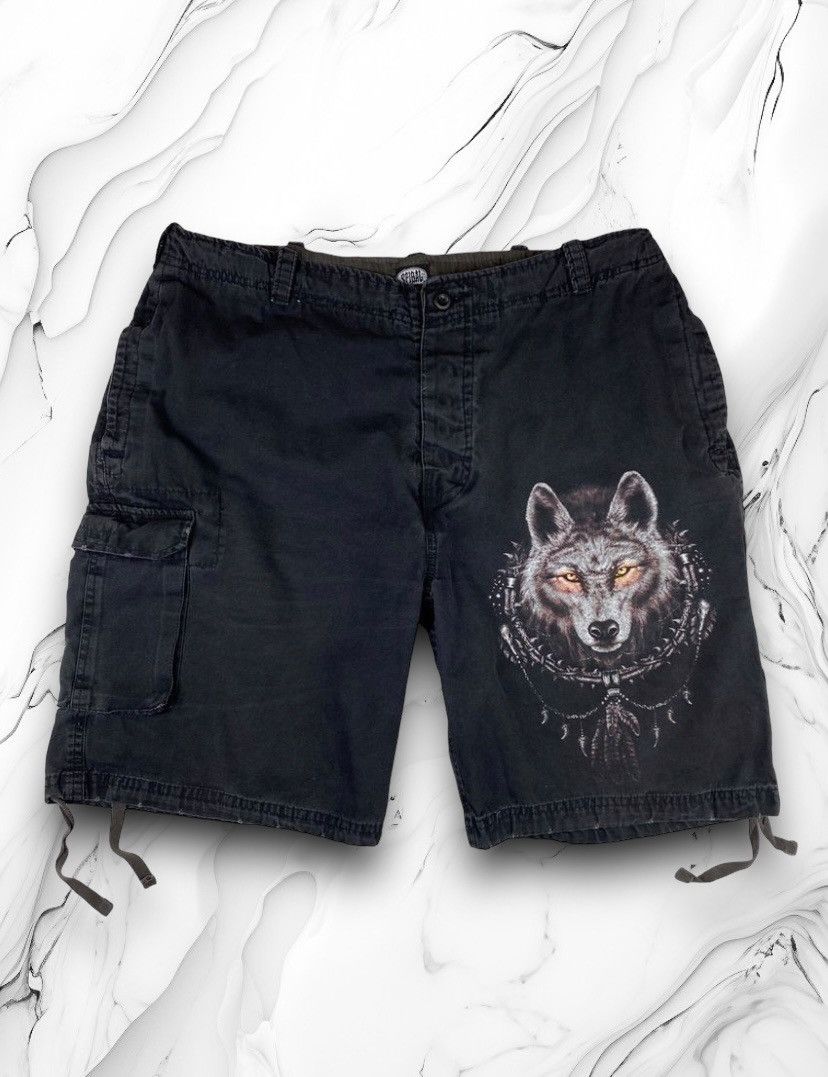 Vintage × Woolf Vintage Spiral Woolf y2k Shorts Size US 36 / EU 52 - 1 Thumbnail
