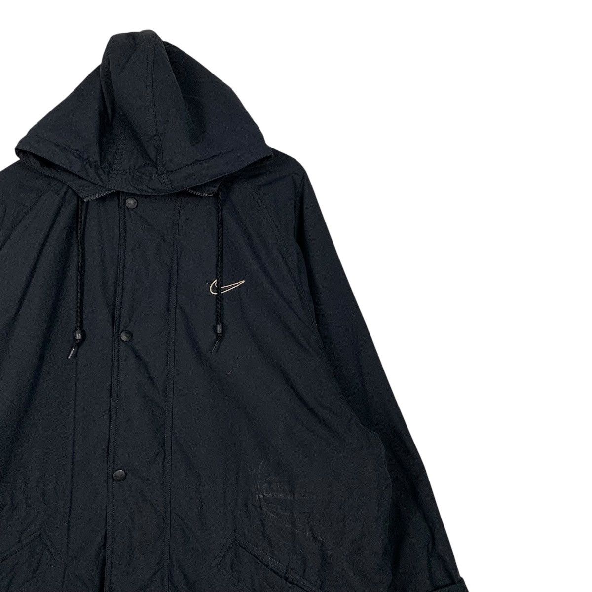 Nike Vintage Nike Swoosh Hooded Long Jacket Size US L / EU 52-54 / 3 - 5 Thumbnail
