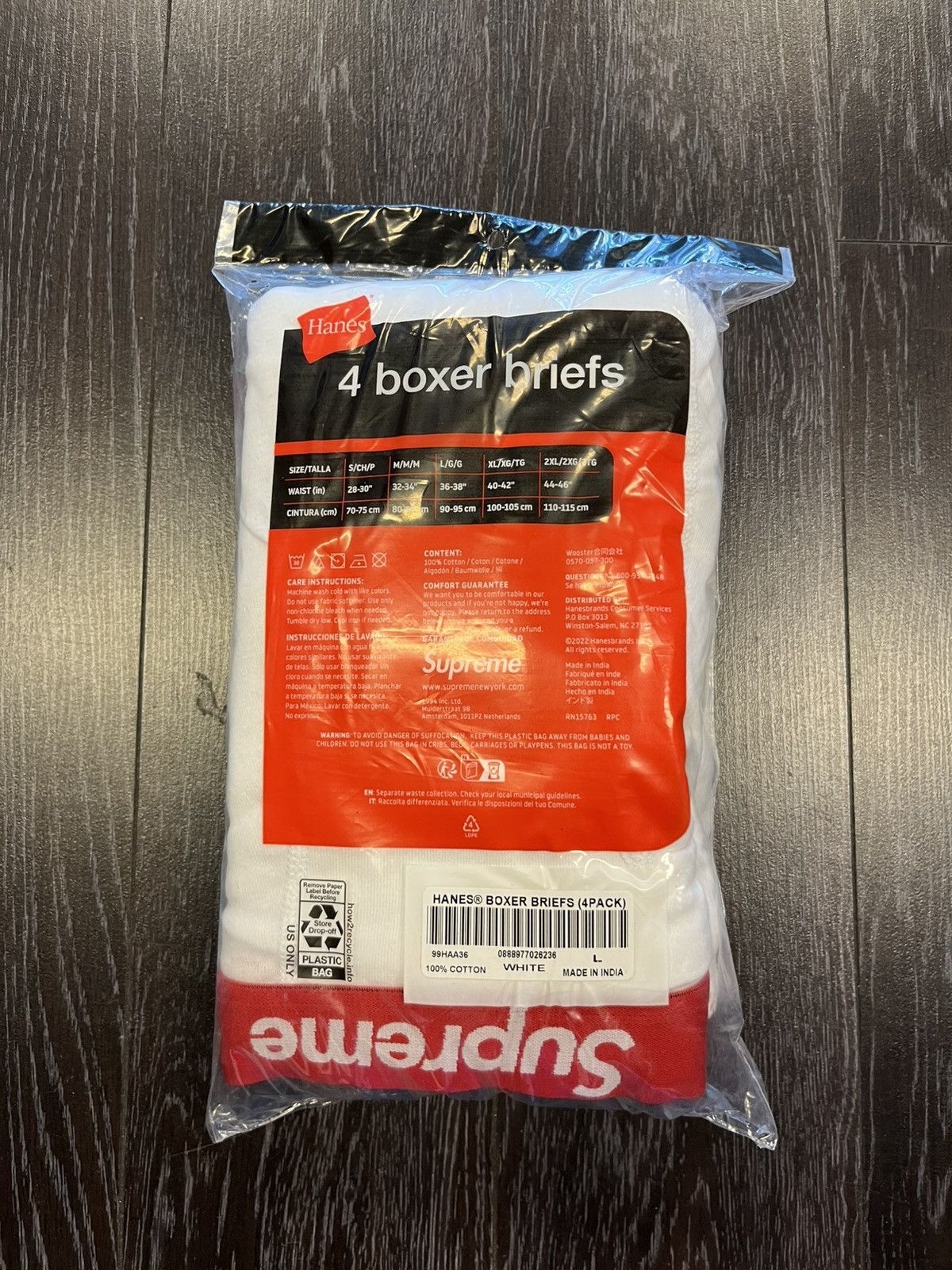 Hanes × Supreme Supreme Hanes Boxer Briefs Large Size 34 - 2 Thumbnail