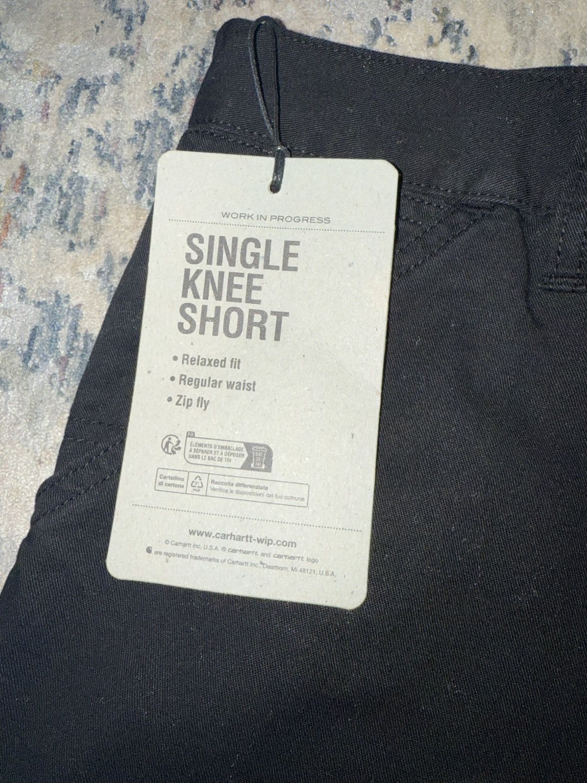 Carhartt × Carhartt Wip Carhartt WIP Single Knee Black Knit Shorts Sz 38 Size US 38 / EU 54 - 3 Thumbnail
