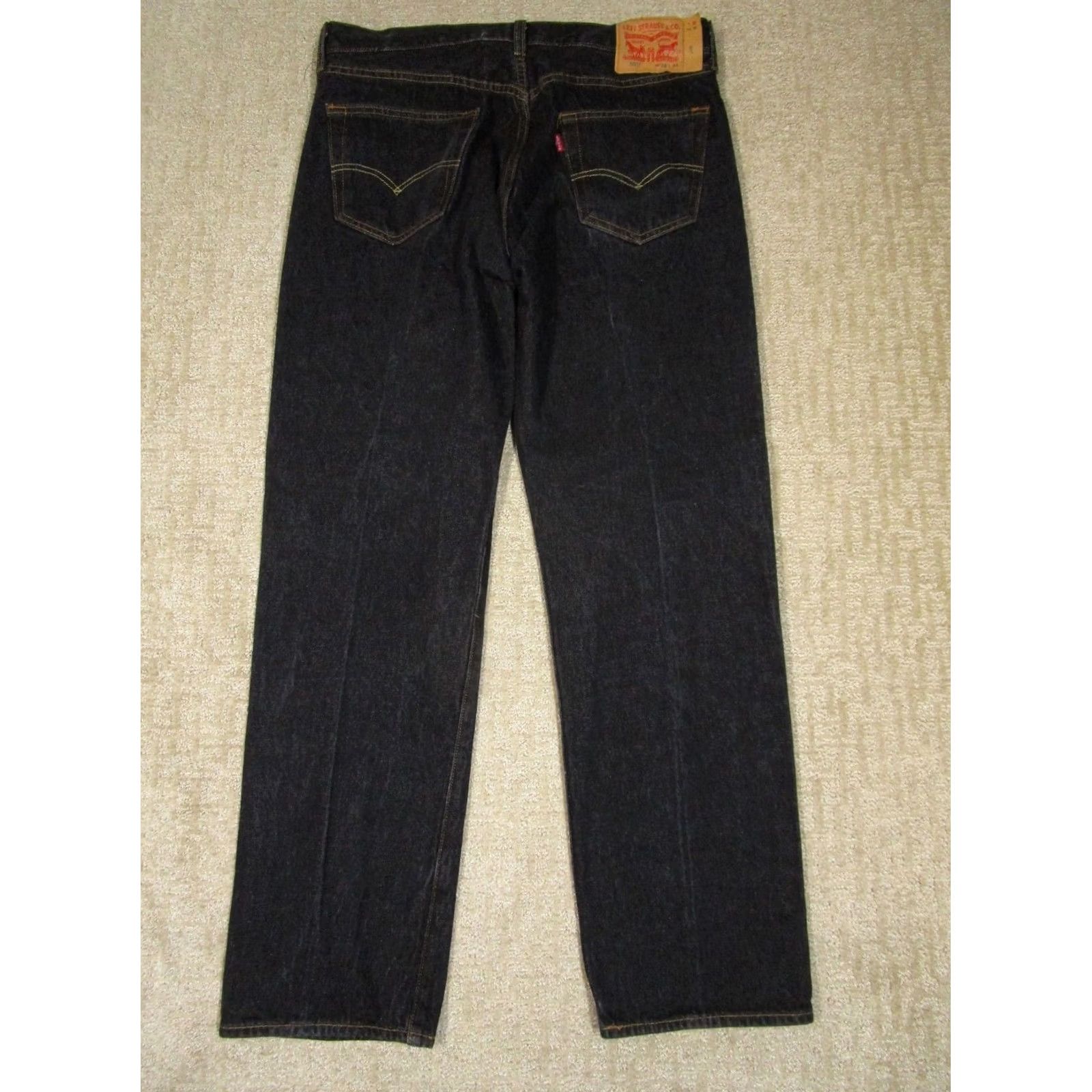 Levi's Levi's 501 Jeans Men 36x34 Black Button Fly Original Fit Pants Denim Casual Straight Regular Color Black Mens Size US 36 / EU 52 - 3 Thumbnail