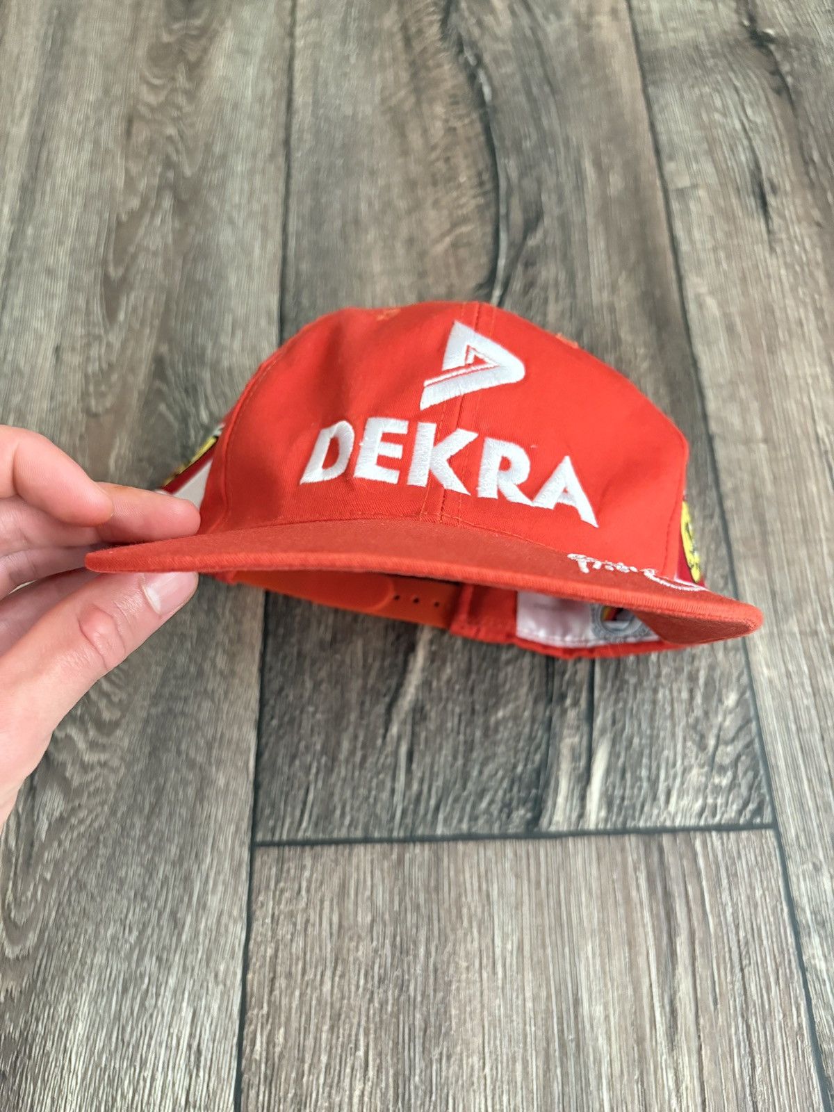 Formula 1 Vintage 90s Michael Schumacher Ferrari Racing Signed Hat Size ONE SIZE - 8 Thumbnail