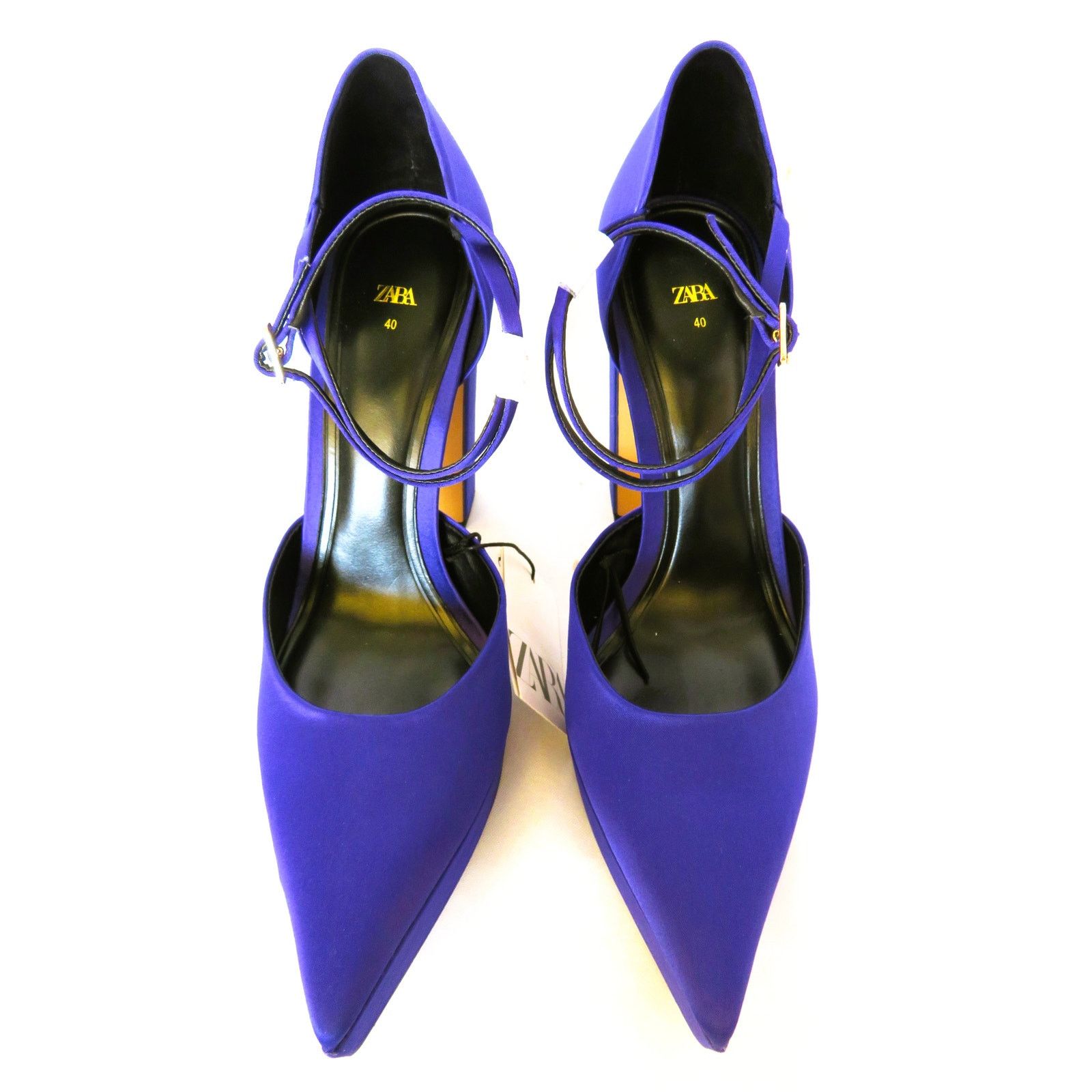 Zara ZARA Purple Pointed Toe Ankle Strap Heeled Platform Shoes Size US 9 / IT 39 - 4 Thumbnail
