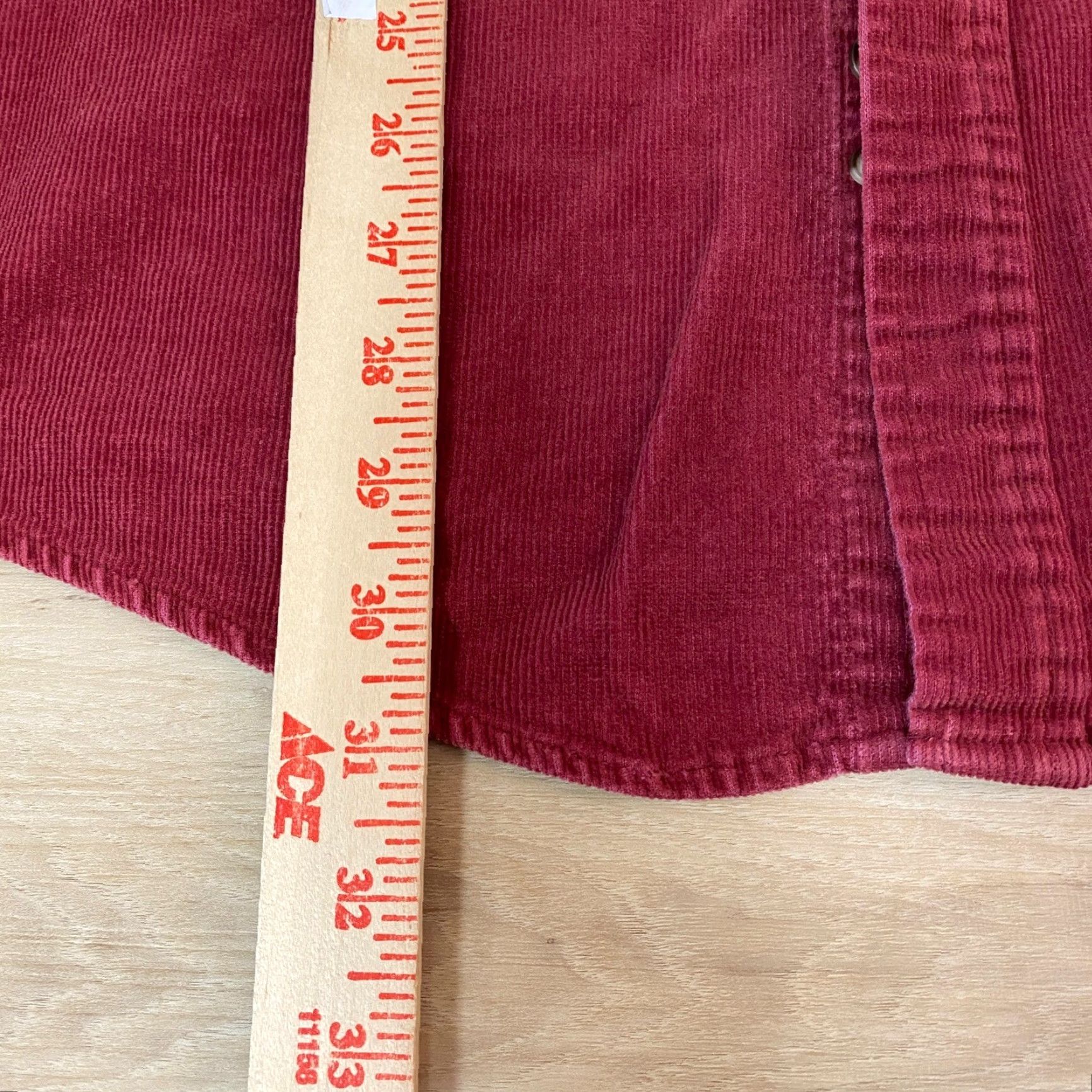 Merona Merona Button-Up Corduroy Shirt Mens Large Long Sleeve Burgundy Casual Shirt Size US L / EU 52-54 / 3 - 5 Thumbnail