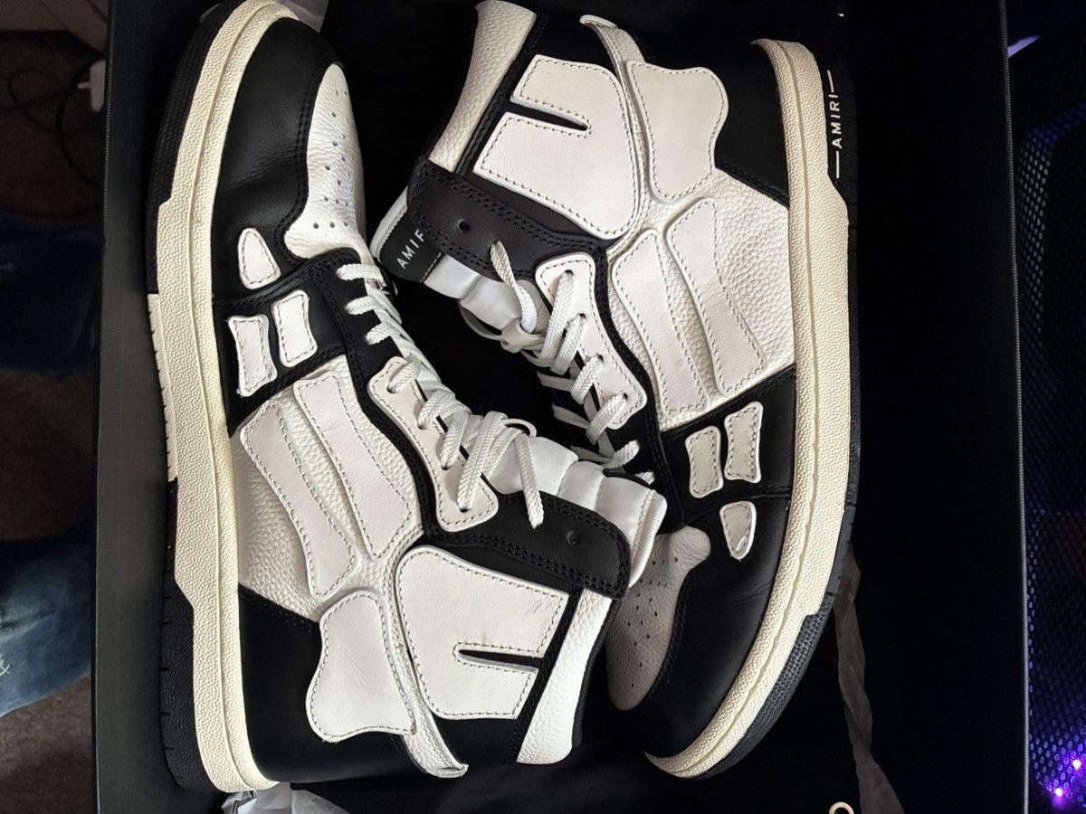 Amiri Amiri “Skeleton” hi top leather sneakers Size US 10.5 / EU 43-44 - 4 Thumbnail