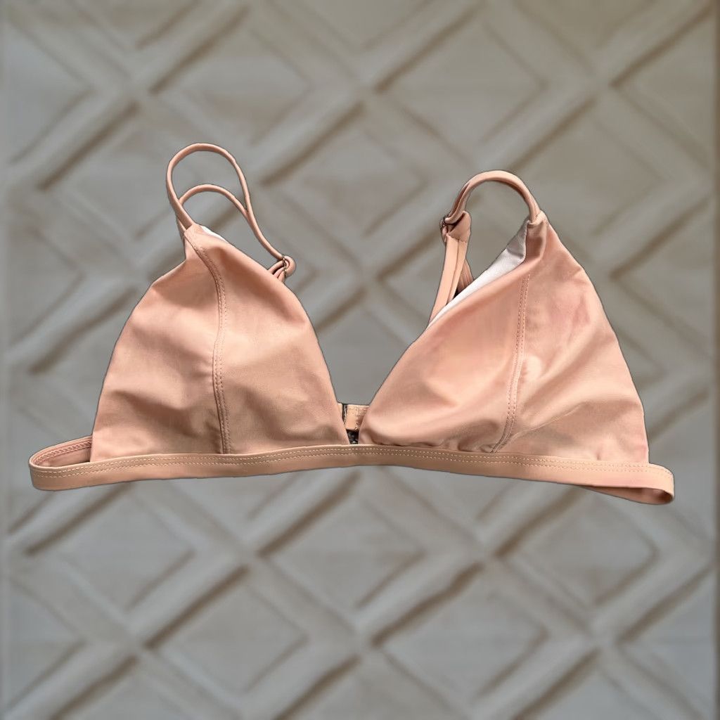 Triangl Unbranded Women’s Medium Solid Peach Triangle Spaghetti Bikini Top Beach Vacation Swimwear Size M / US 6-8 / IT 42-44 - 1 Thumbnail