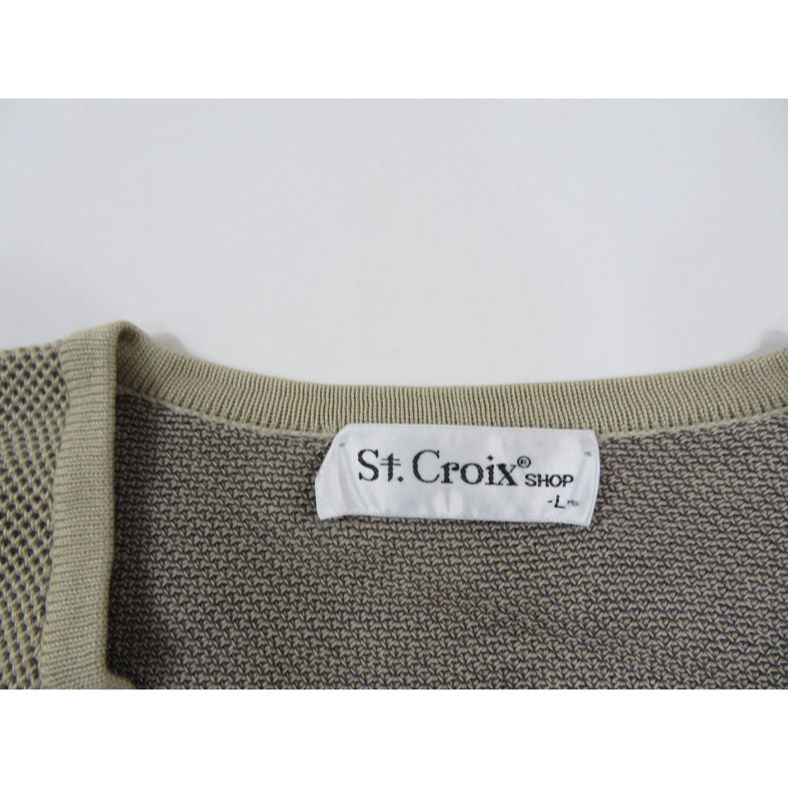 St. Croix St Croix Sweater Beige V-neck Sz L 1990s Size US L / EU 52-54 / 3 - 3 Thumbnail
