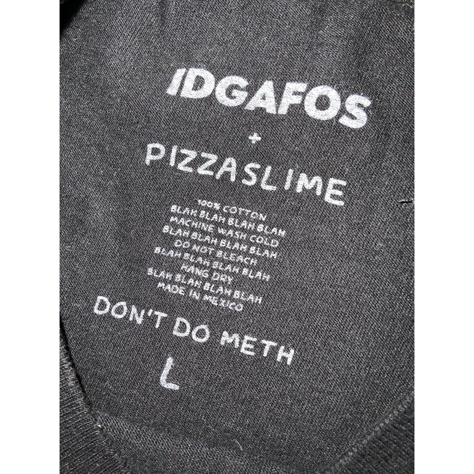 Vintage Pizza Slime X IDGAFOS Dillon Francis Earth World Puke Merch Graphic T-shirt Sz.L Men Black L Shirt Size US L / EU 52-54 / 3 - 6 Thumbnail