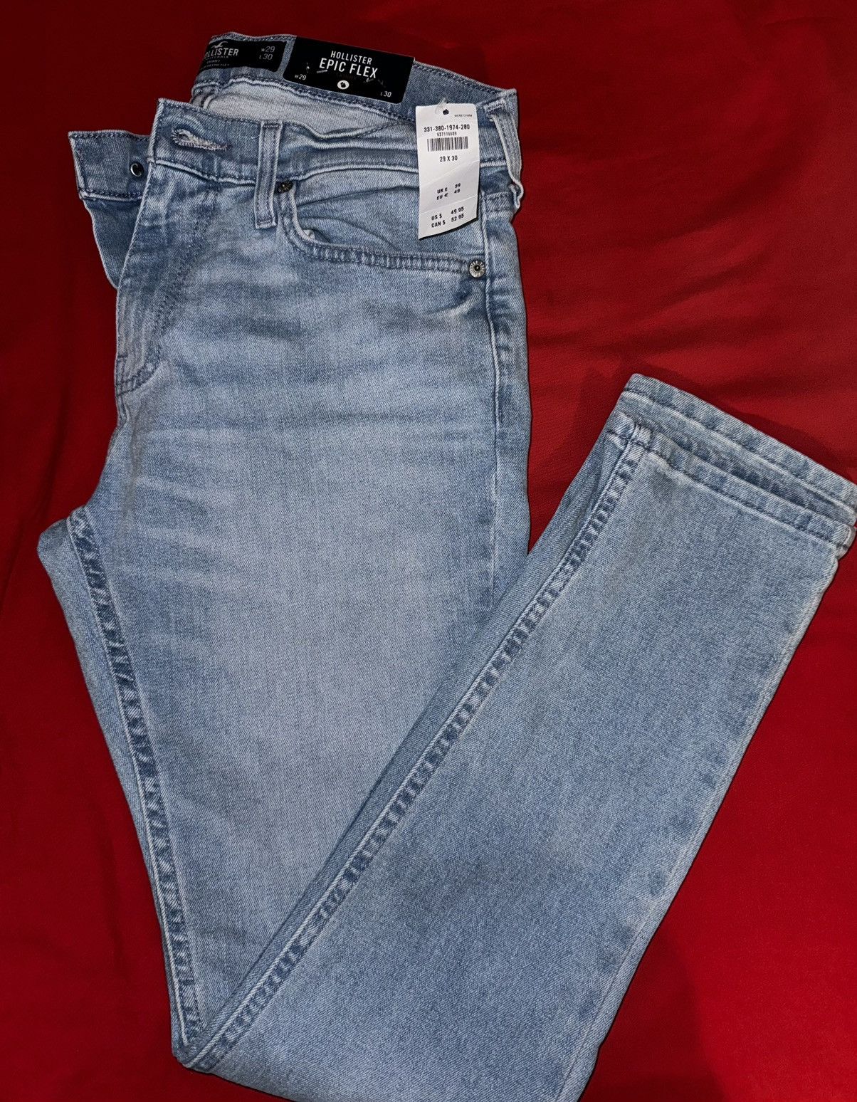 Hollister Hollister Light Blue Skinny Jeans 29x30 Size US 29 - 2 Thumbnail
