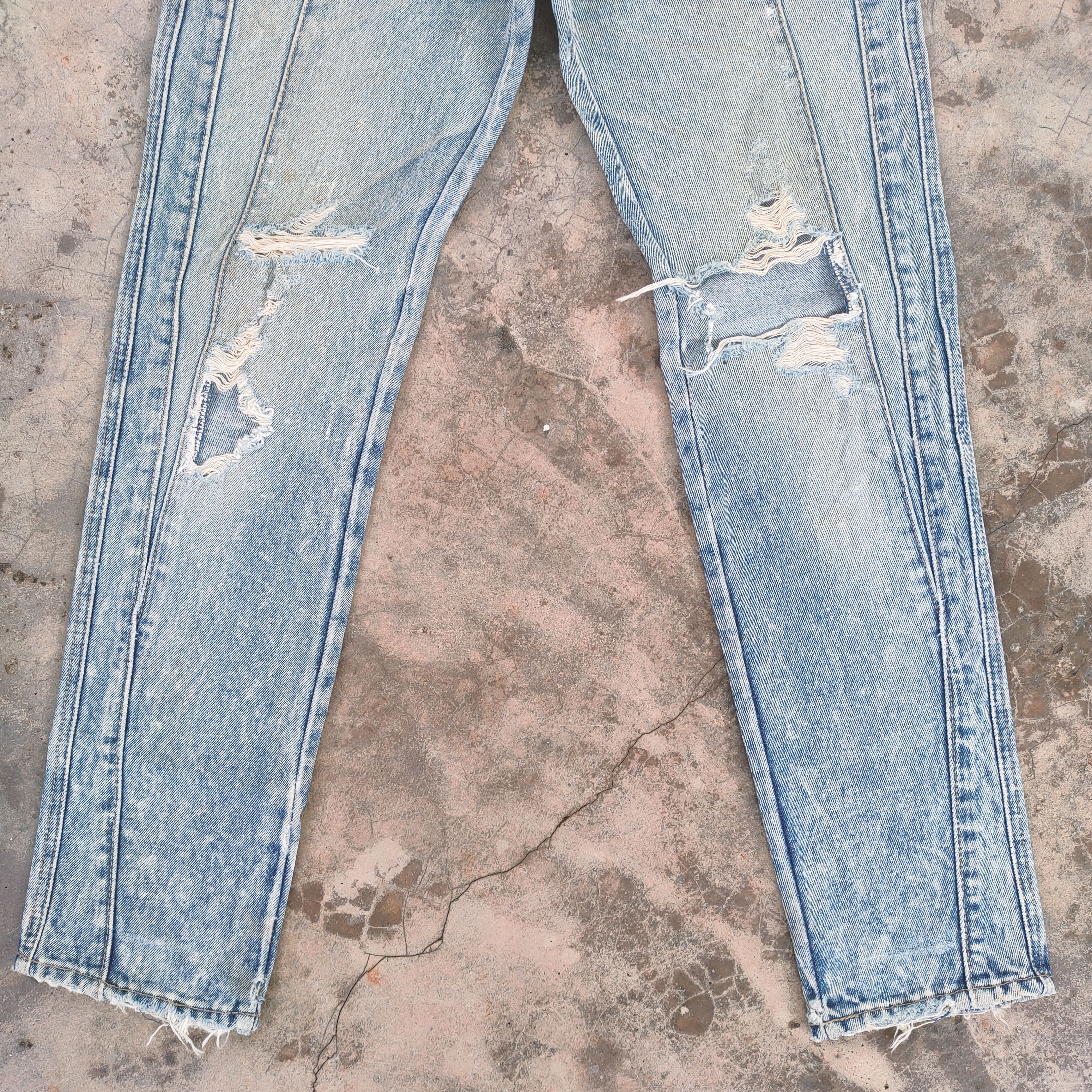 Express VINTAGE EXPRESS.CO DISTRESSED FADED JEANS DENIM PANTS Size US 27 - 3 Thumbnail
