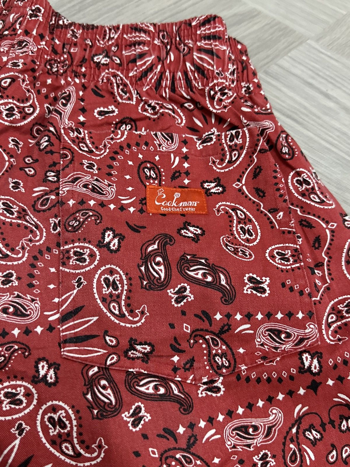 Designer Cookman Chef Short Pants - Red Paisley Size US 30 / EU 46 - 11 Thumbnail