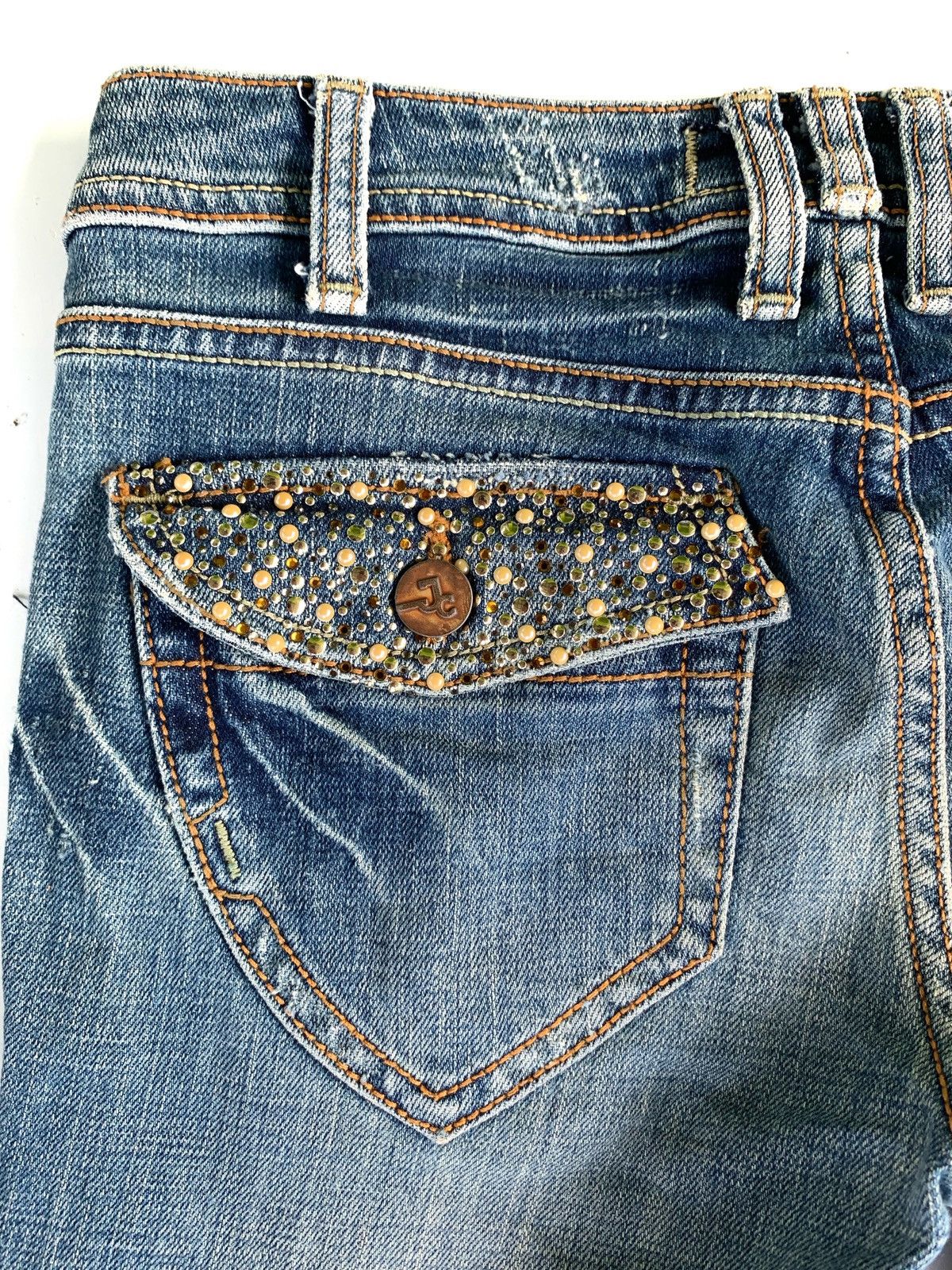 If Six Was Nine × Japanese Brand × Le Grande Bleu (L.G.B.) 2000s Japanese Brand J&C Company Studded Flared Jeans Size US 27 - 14 Thumbnail