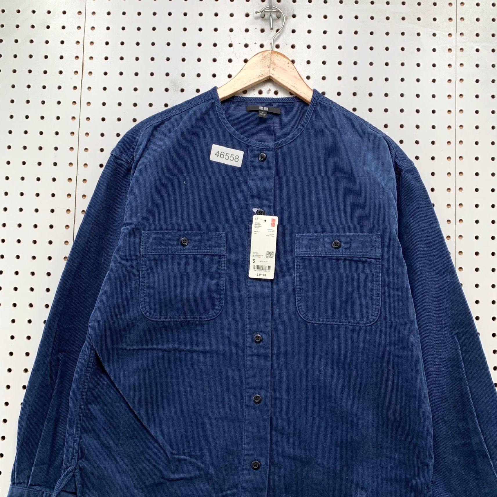 Uniqlo VINTAGE Uniqlo Corduroy Shirt Jacket Womens Small Blue Collarless Pocket NWT Size L / US 10 / IT 46 - 4 Thumbnail