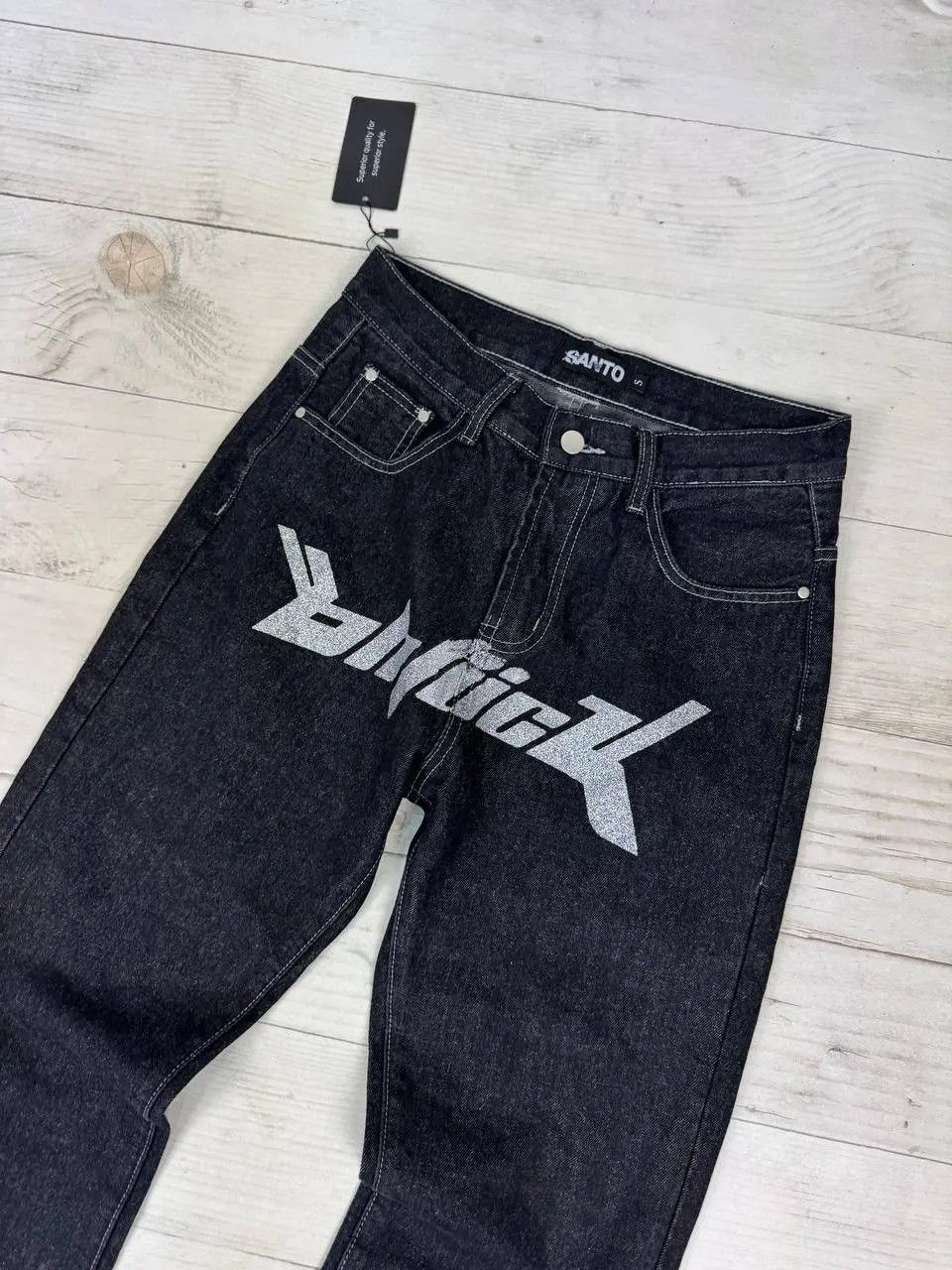 Vintage Y2K Big Logo Rap Baggy Denim Jeans Size US 30 / EU 46 - 3 Thumbnail