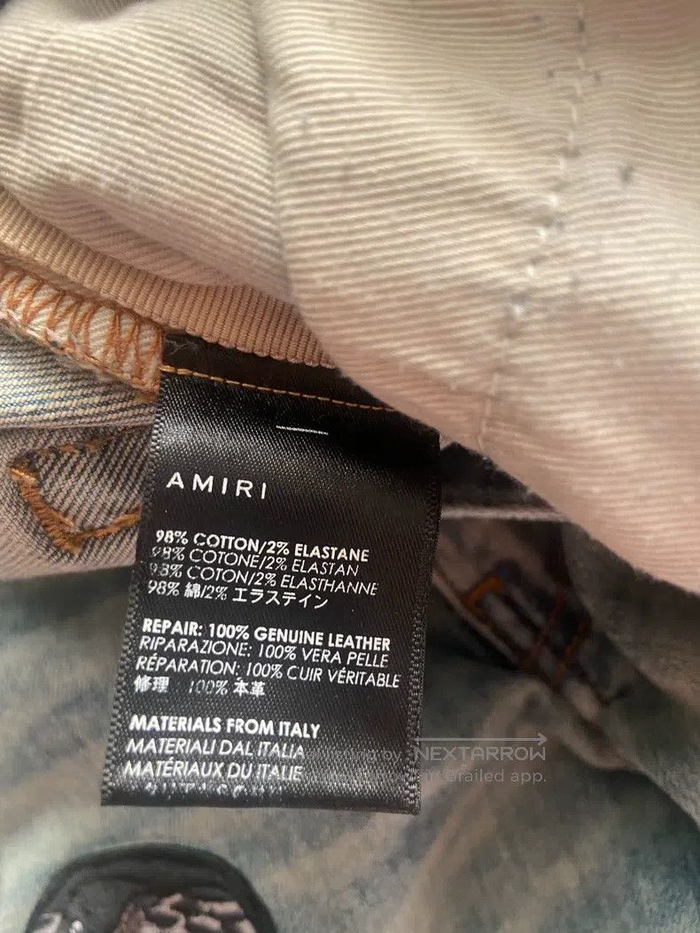 Amiri Amiri Yellow mud snake skin embroidery white snake skin pa Size US 32 / EU 48 - 6 Thumbnail