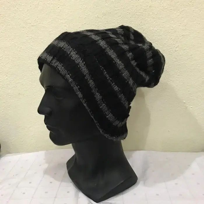 Japanese Brand × Uniqlo Uniqlo Stripe Knit Beanie Hat Size ONE SIZE - 2 Thumbnail