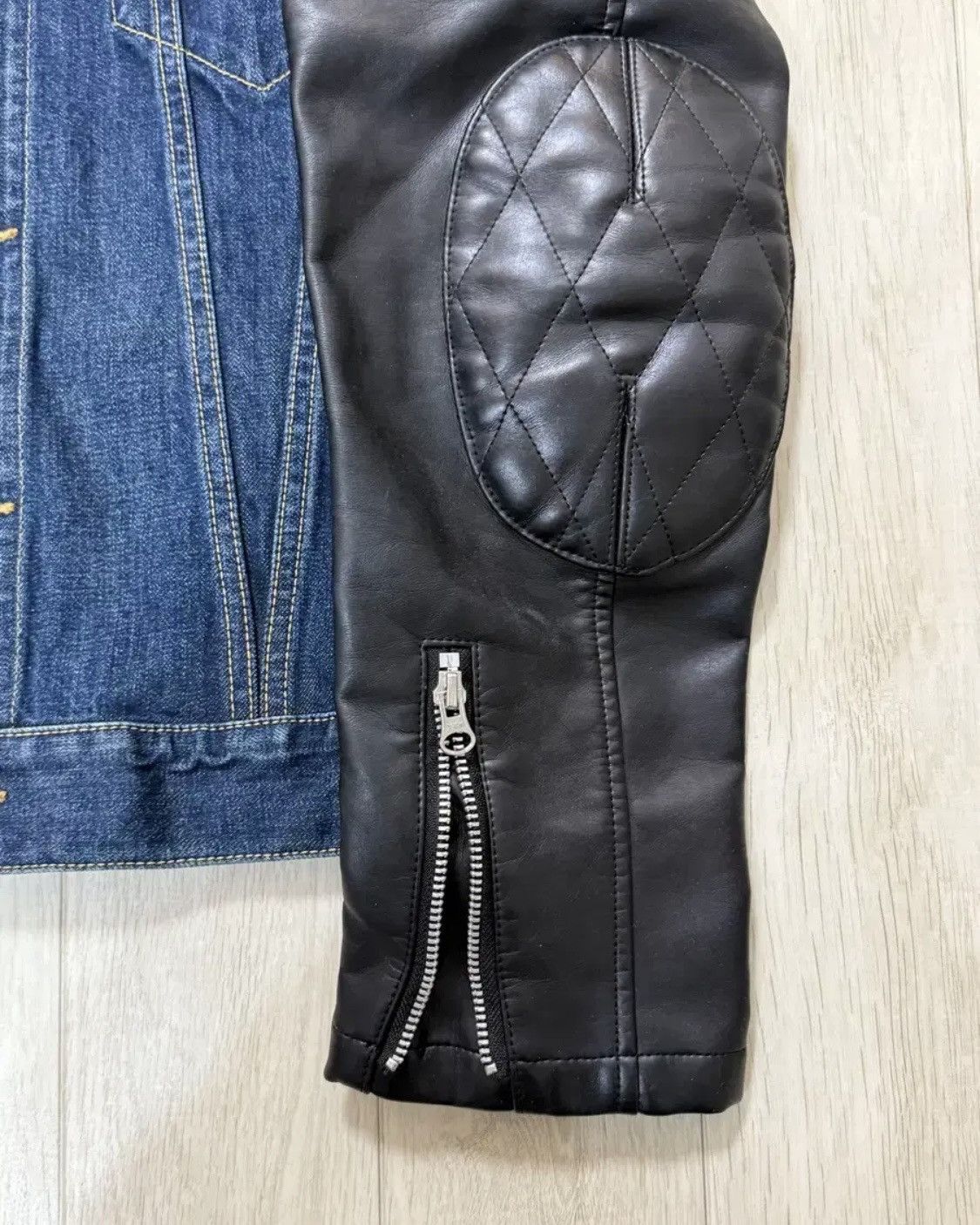 Junya Watanabe Junya Watanabe x Comme Des Garcons Leather Denim Jacket Size US M / EU 48-50 / 2 - 5 Thumbnail
