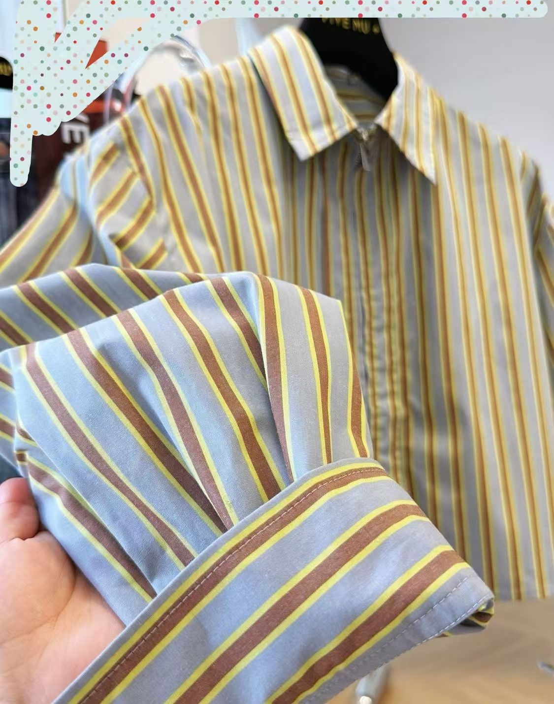Vintage Striped Long-Line Oversized Shirt Size US M / EU 48-50 / 2 - 3 Thumbnail