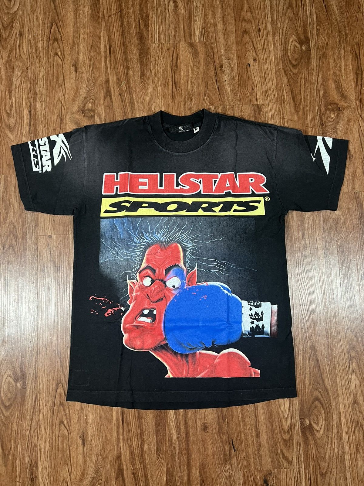 image of Hellstar Knock Out! Shirt in Black/Red, Men's (Size XS)