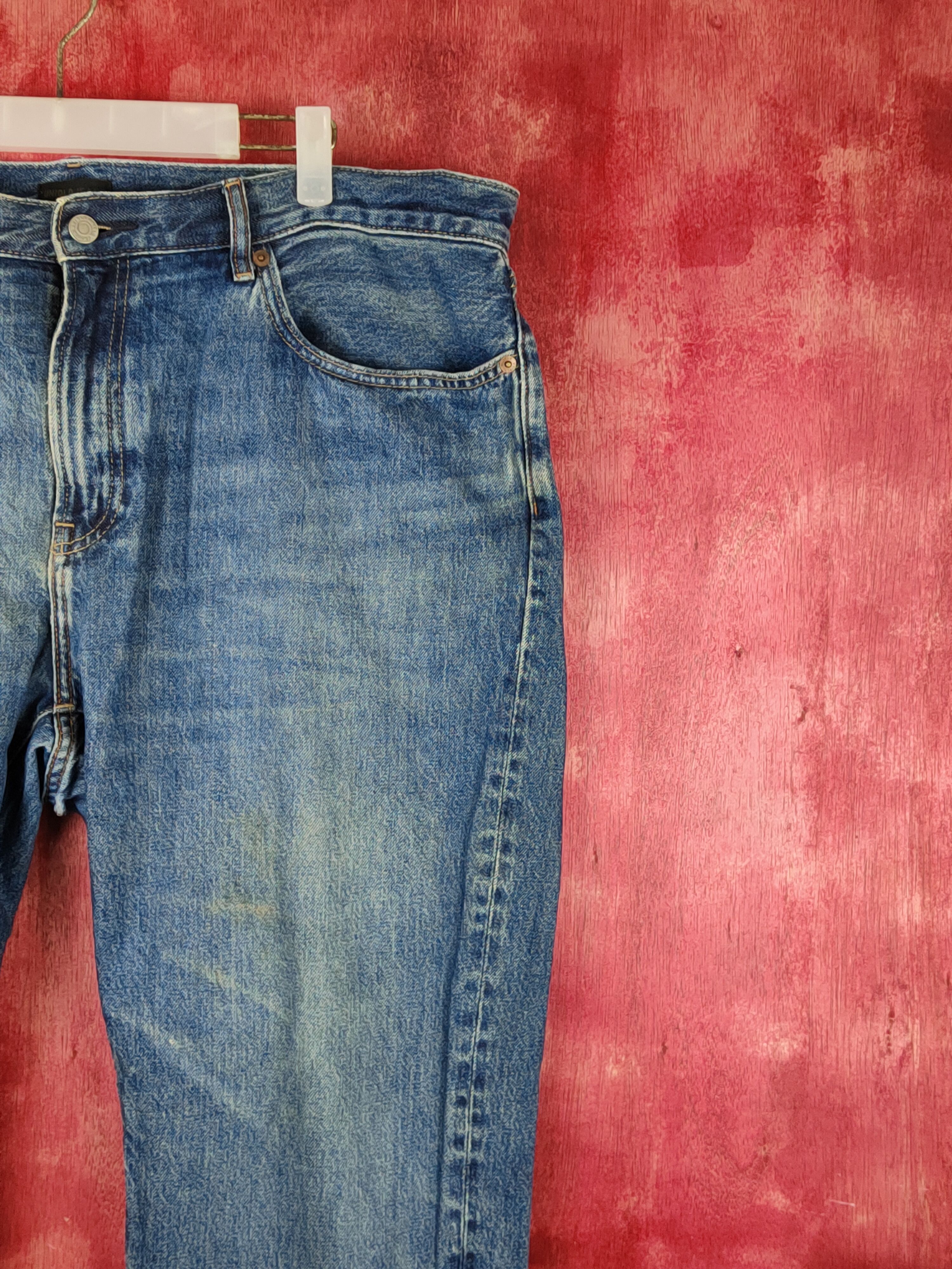 Japanese Brand Uniqlo Blue Distressed Ripped Jeans #S1692 Size US 38 / EU 54 - 5 Thumbnail