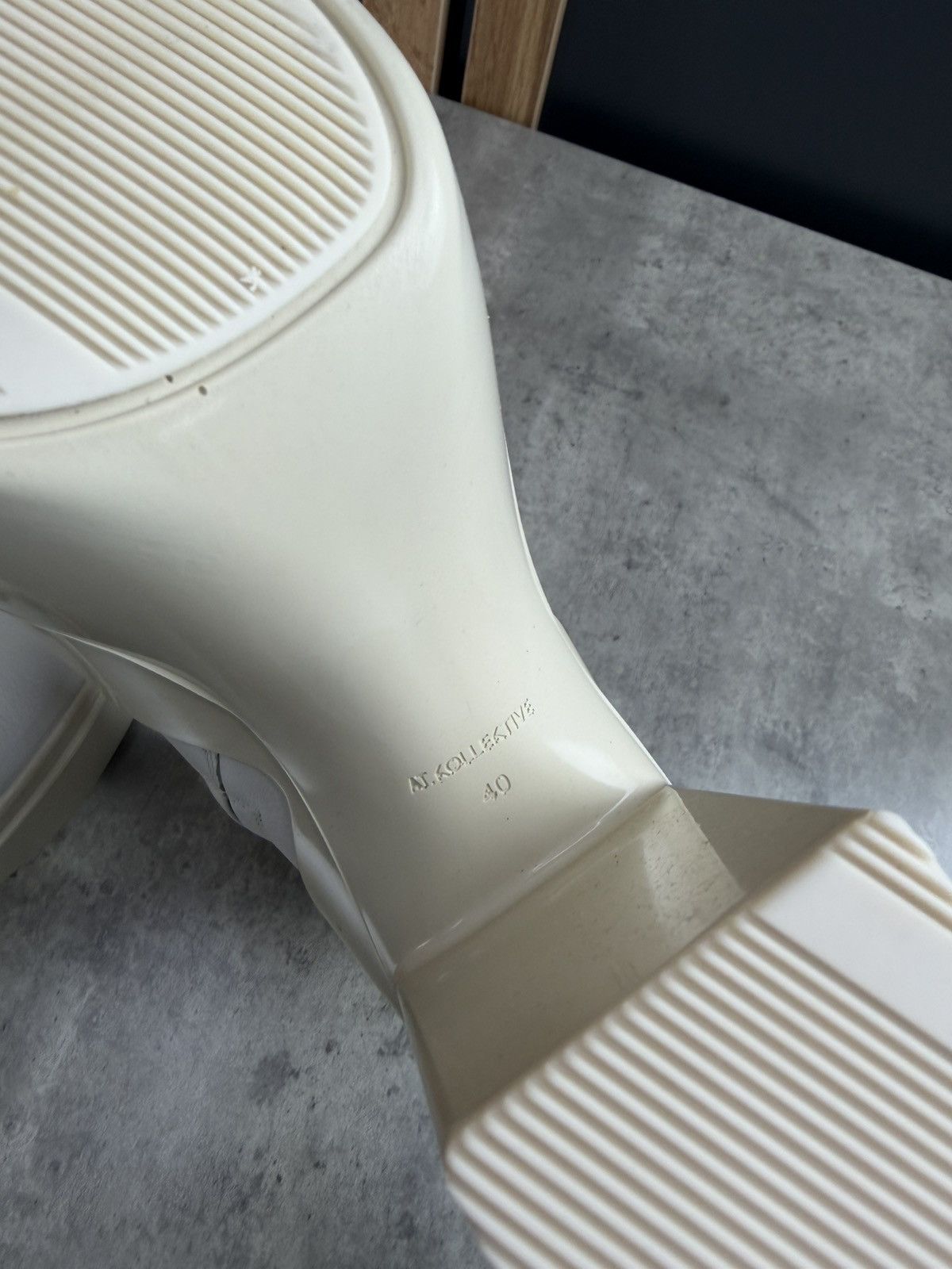 Peter Do at.kollektive x Peter Do Leather Platform Ankle Boots White Size US 10 / IT 40 - 14 Thumbnail