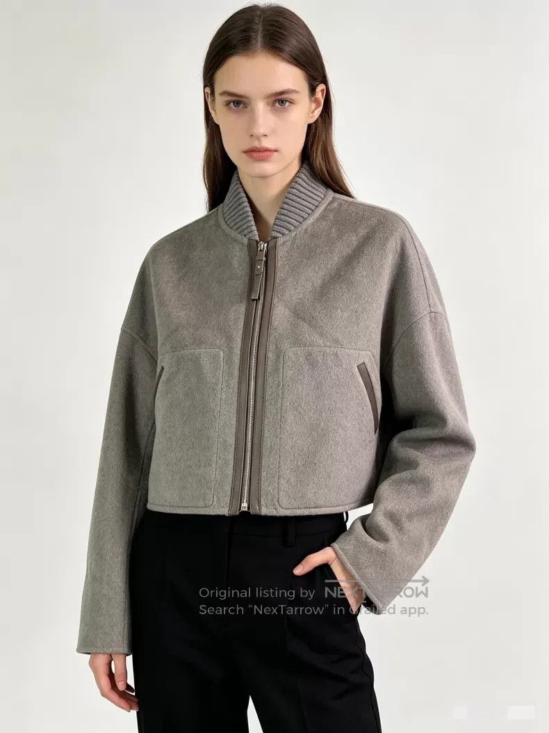 Hermes Hermes Gray leather-look short jacket Size XXS / US 00 / IT 34 - 1 Thumbnail
