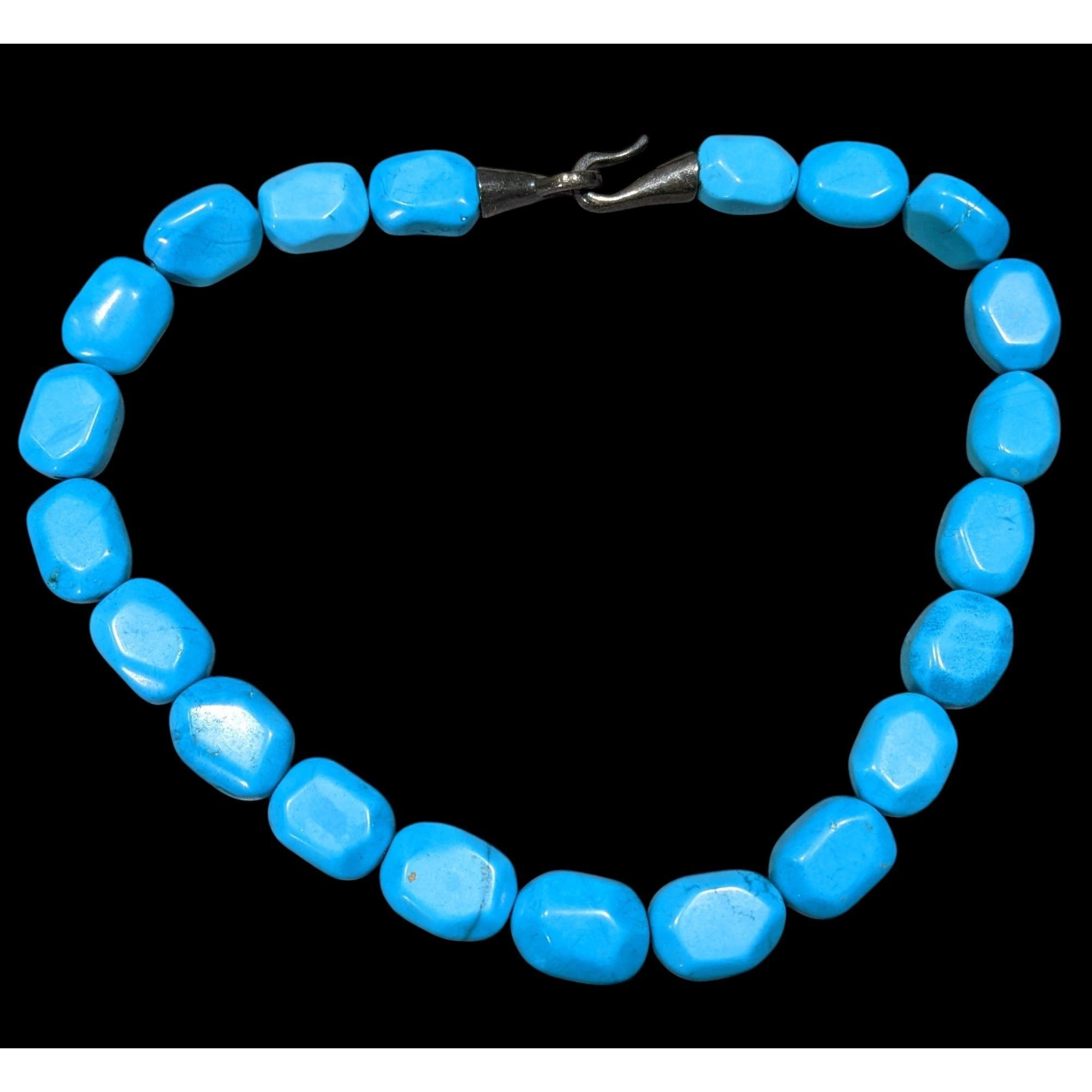 Handmade Handmade Blue Stone Beaded With Sterling Silver Clasp Size ONE SIZE - 1 Thumbnail