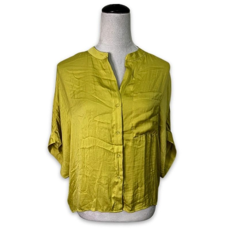 Other Industry Republic Top Button Up Short Sleeves Yellow Green M Size M / US 6-8 / IT 42-44 - 2 Thumbnail