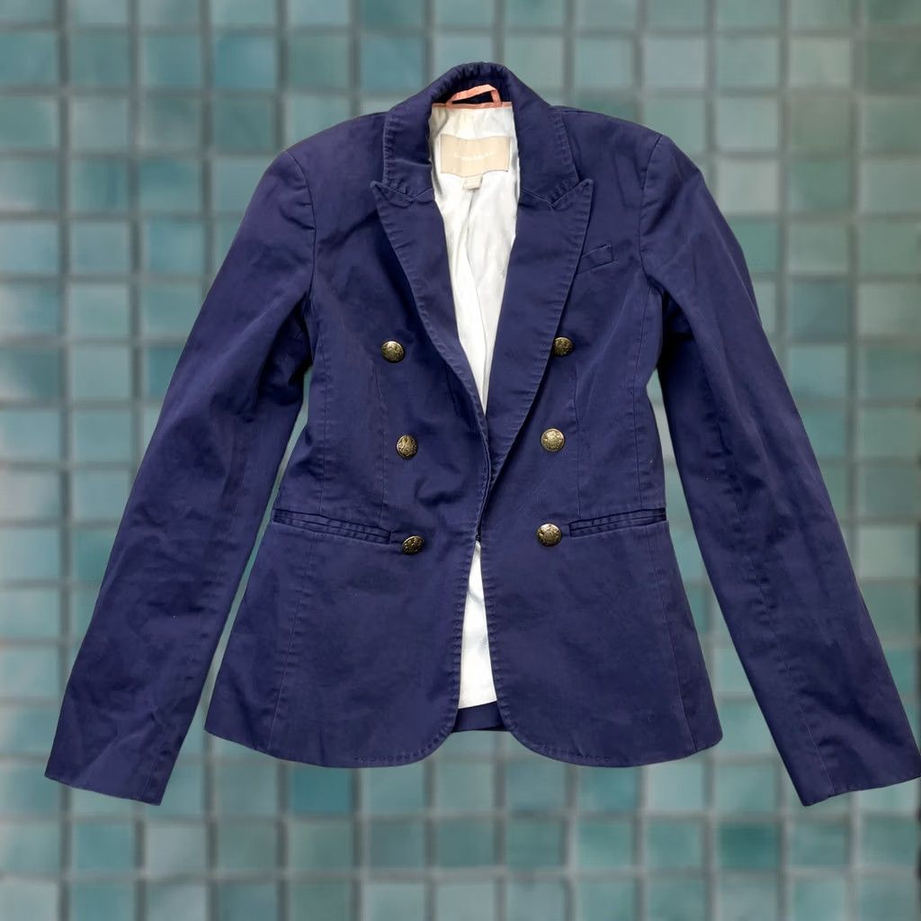 Banana Republic Banana Republic Blazer Jacket Womens 00P Blue Button Front Lined Stretch Casual Business Formal City Preppy Mens Womens Girls Boys Size XXS / US 00 / IT 34 - 1 Thumbnail
