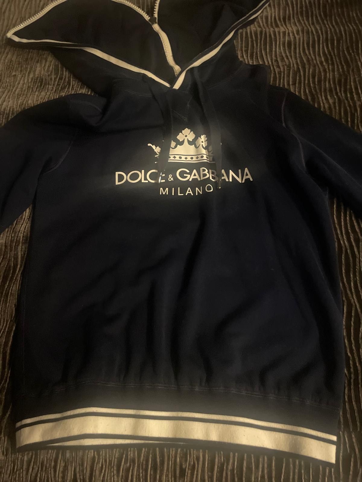 Dolce & Gabbana Dolce & Gabbana Navy Blue Hoodie With Zip Size US M / EU 48-50 / 2 - 5 Thumbnail
