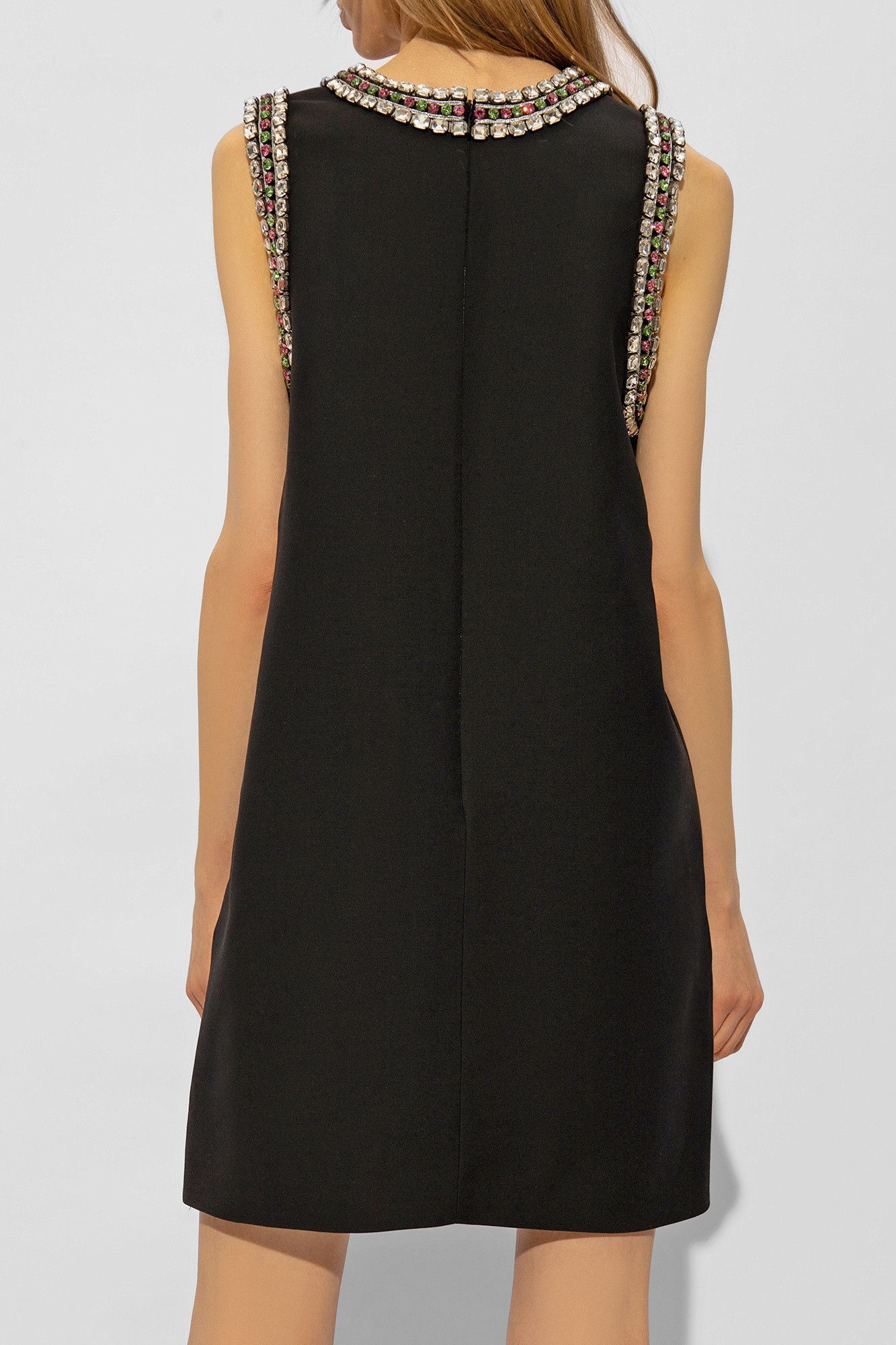 Gucci o1la5ras0526 Crystal Embroidered Mini Dress in Black Size XS / US 0-2 / IT 36-38 - 4 Thumbnail