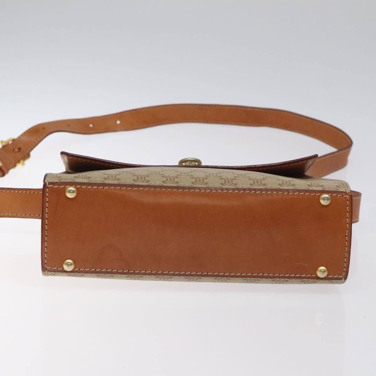Celine CELINE Macadam Canvas Shoulder Bag Beige Gold Size ONE SIZE - 9 Thumbnail