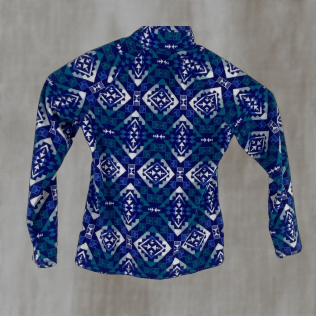 Eddie Bauer Eddie Bauer Womens Medium Blue Multicolor Aztec Fleece 1/4 Zip Up Pullover Sweatshirt Size M / US 6-8 / IT 42-44 - 1 Thumbnail