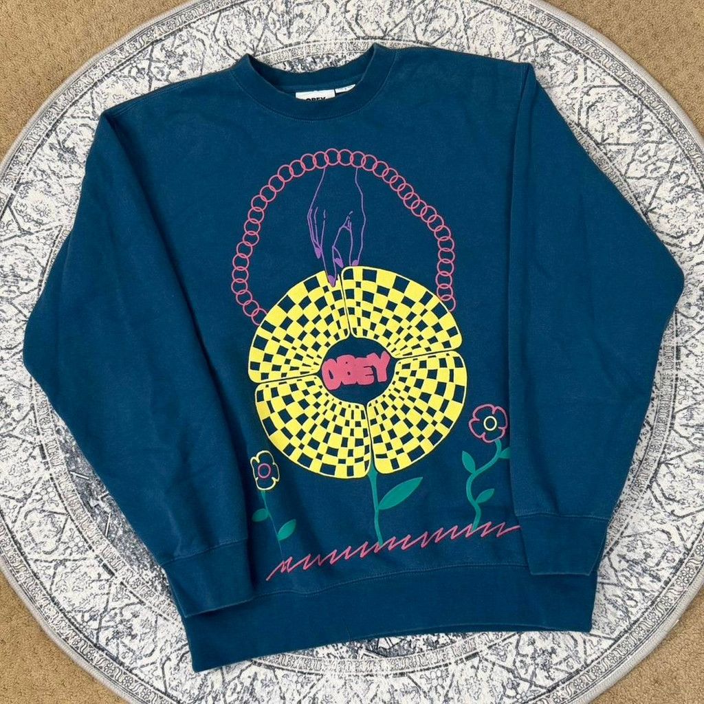 Obey Obey blue crew neck sweatshirt - Size S Size US S / EU 44-46 / 1 - 1 Thumbnail