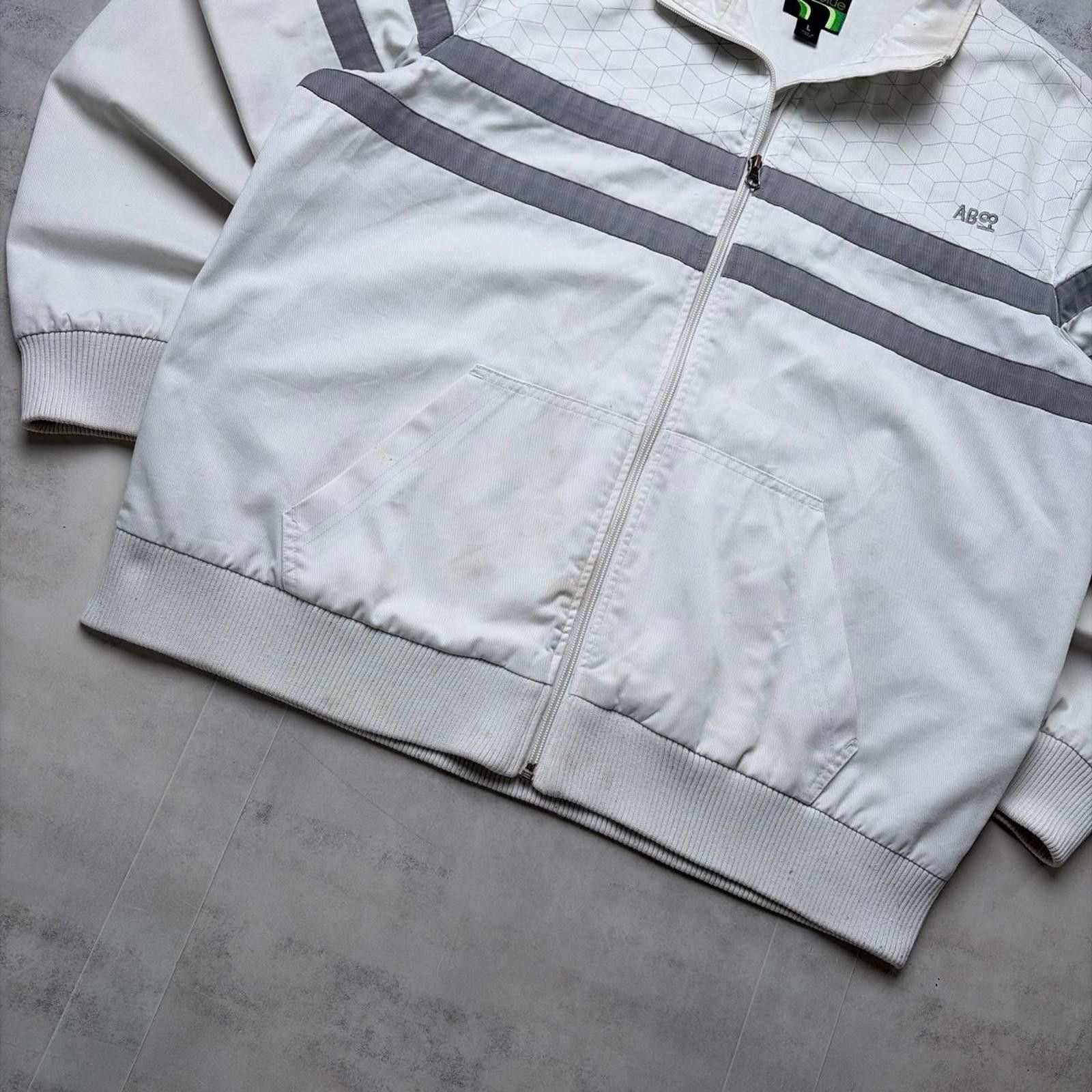 Anchor Blue Y2K Anchor Blue Grunge Surf Distressed Striped Bomber Jacket Size US L / EU 52-54 / 3 - 3 Thumbnail