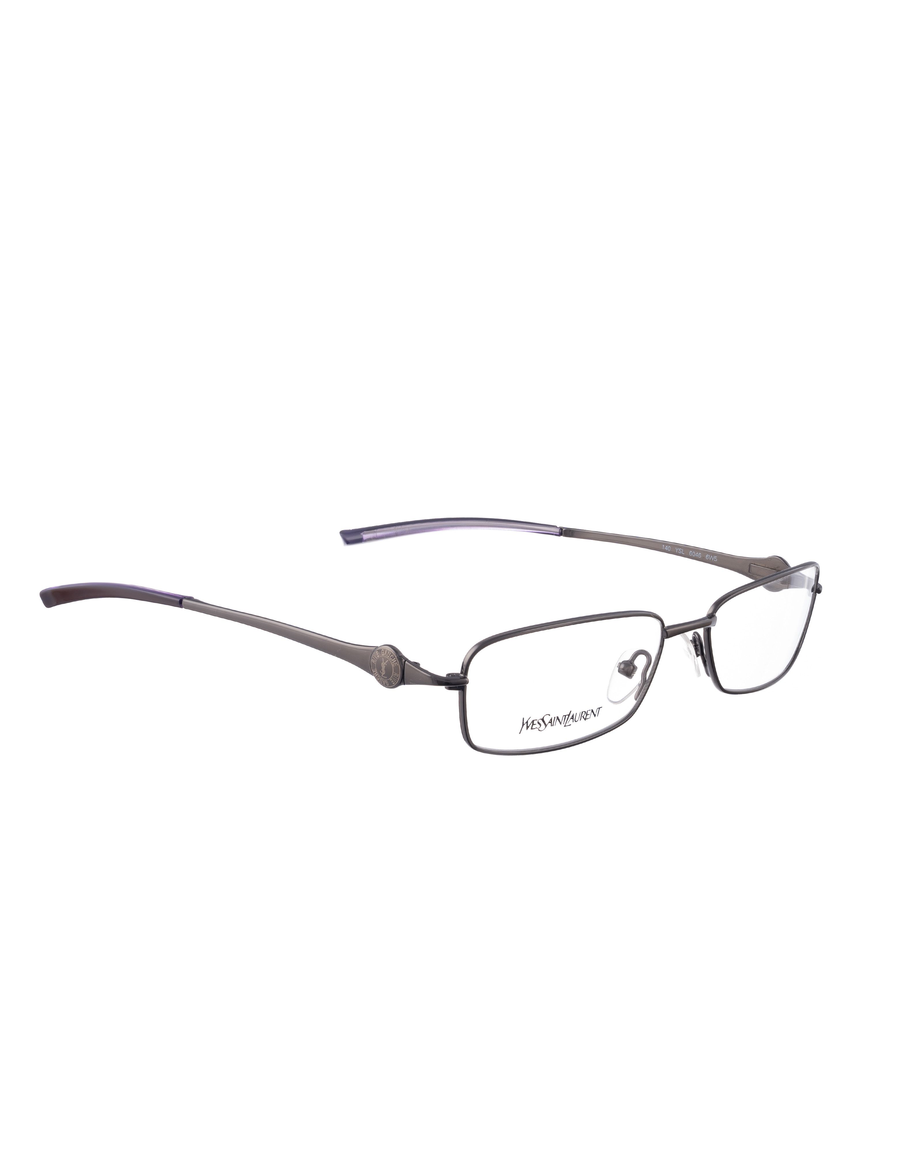 Yves Saint Laurent Yves Saint Laurent Dark Silver Glasses with Purple Temples Size ONE SIZE - 2 Thumbnail