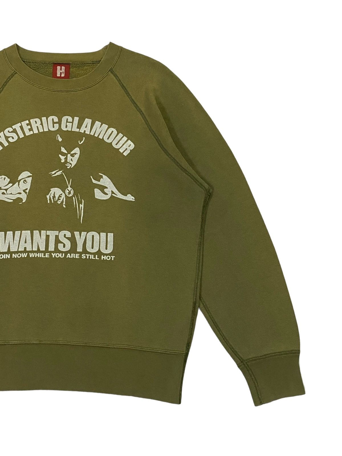 Hysteric Glamour Vintage Hysteric Glamour Wants You Faded Green Sweatshirt Size US M / EU 48-50 / 2 - 11 Thumbnail