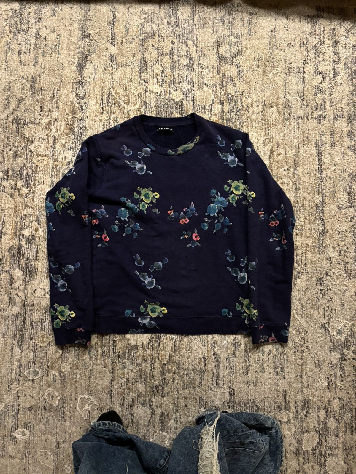 Pre-owned Raf Simons Fower Sweater In Blue