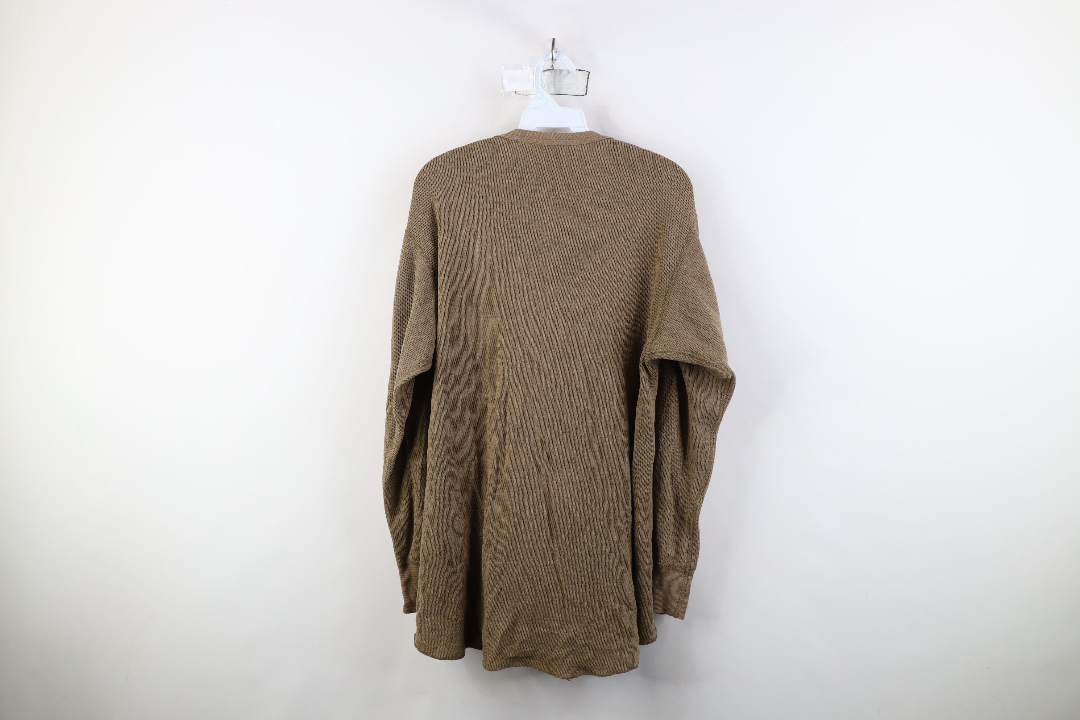 Vintage Vintage 90s Streetwear Waffle Knit Long Sleeve T-Shirt USA Size US XXL / EU 58 / 5 - 8 Thumbnail