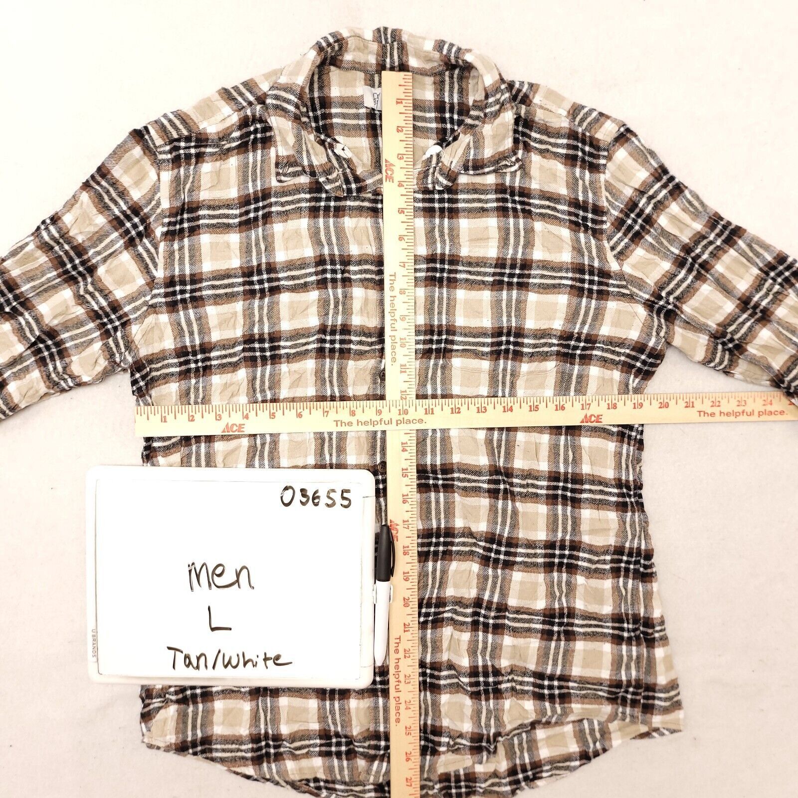 Croft & Barrow Croft & Barrow Tartan Flannel Shirt Mens Size Large L Beige Size US L / EU 52-54 / 3 - 6 Thumbnail
