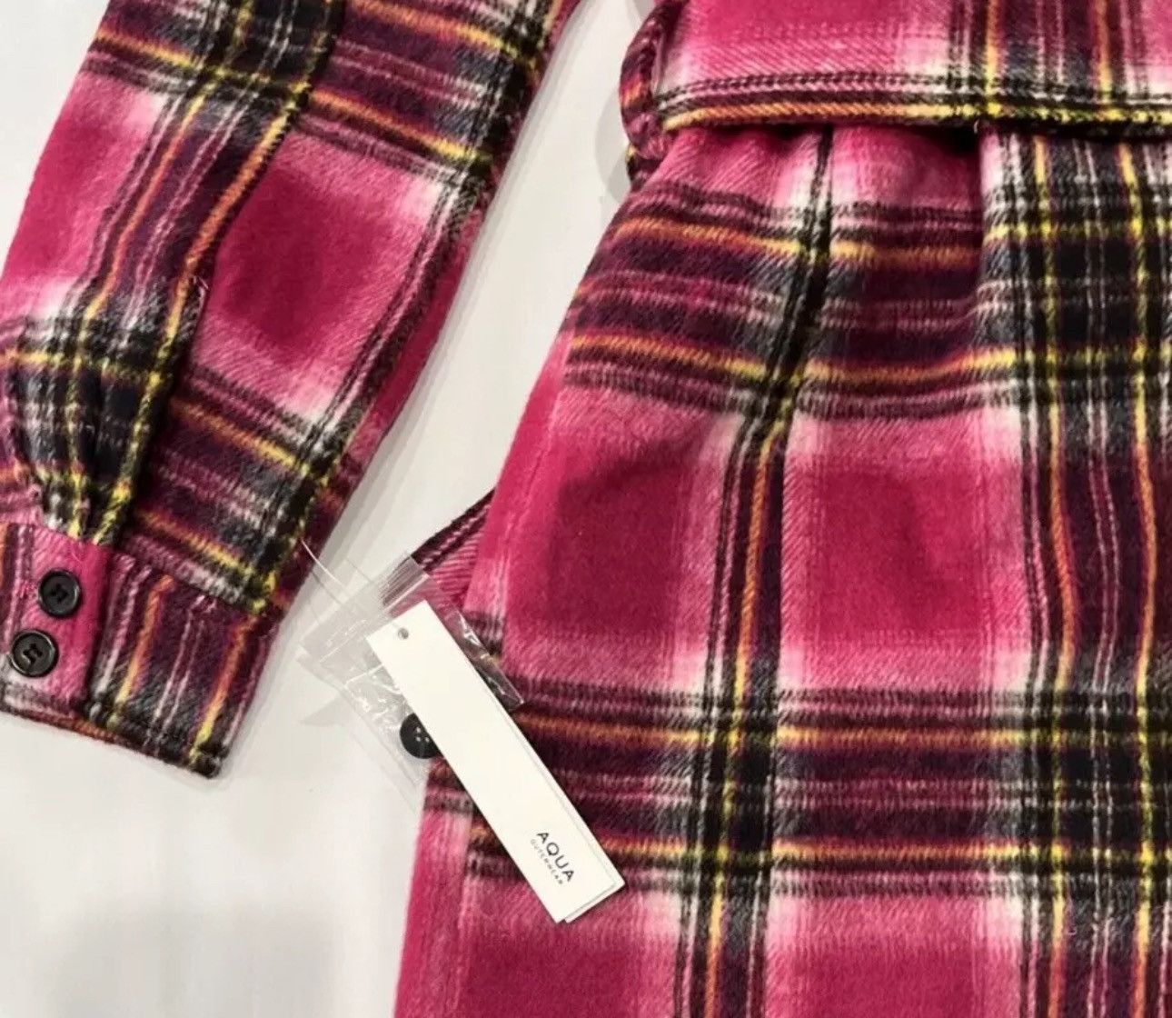 AQUA × Designer AQUA Plaid Duster Trench Coat - 100% Exclusive Size S / US 4 / IT 40 - 3 Thumbnail