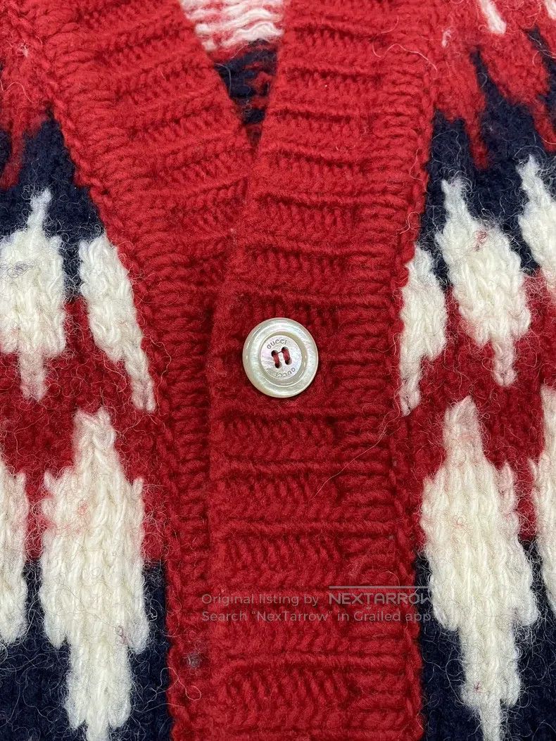Gucci Gucci Red printed wool cardigan coat Size M / US 6-8 / IT 42-44 - 2 Thumbnail
