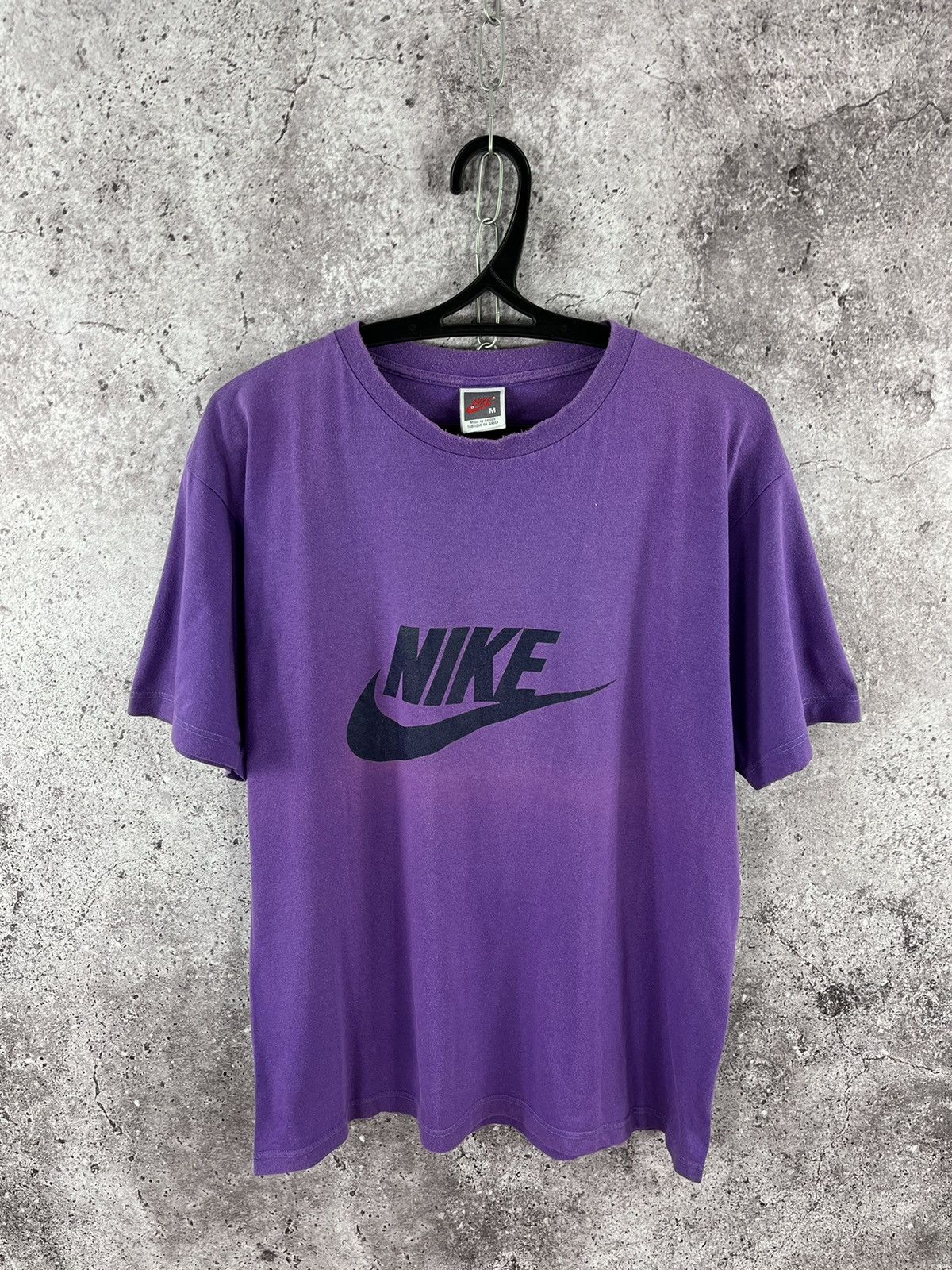 Nike × Vintage Vtg Nike 1990s Tee Spell Out Big Logo Y2K Purple Size M Size US M / EU 48-50 / 2 - 1 Thumbnail