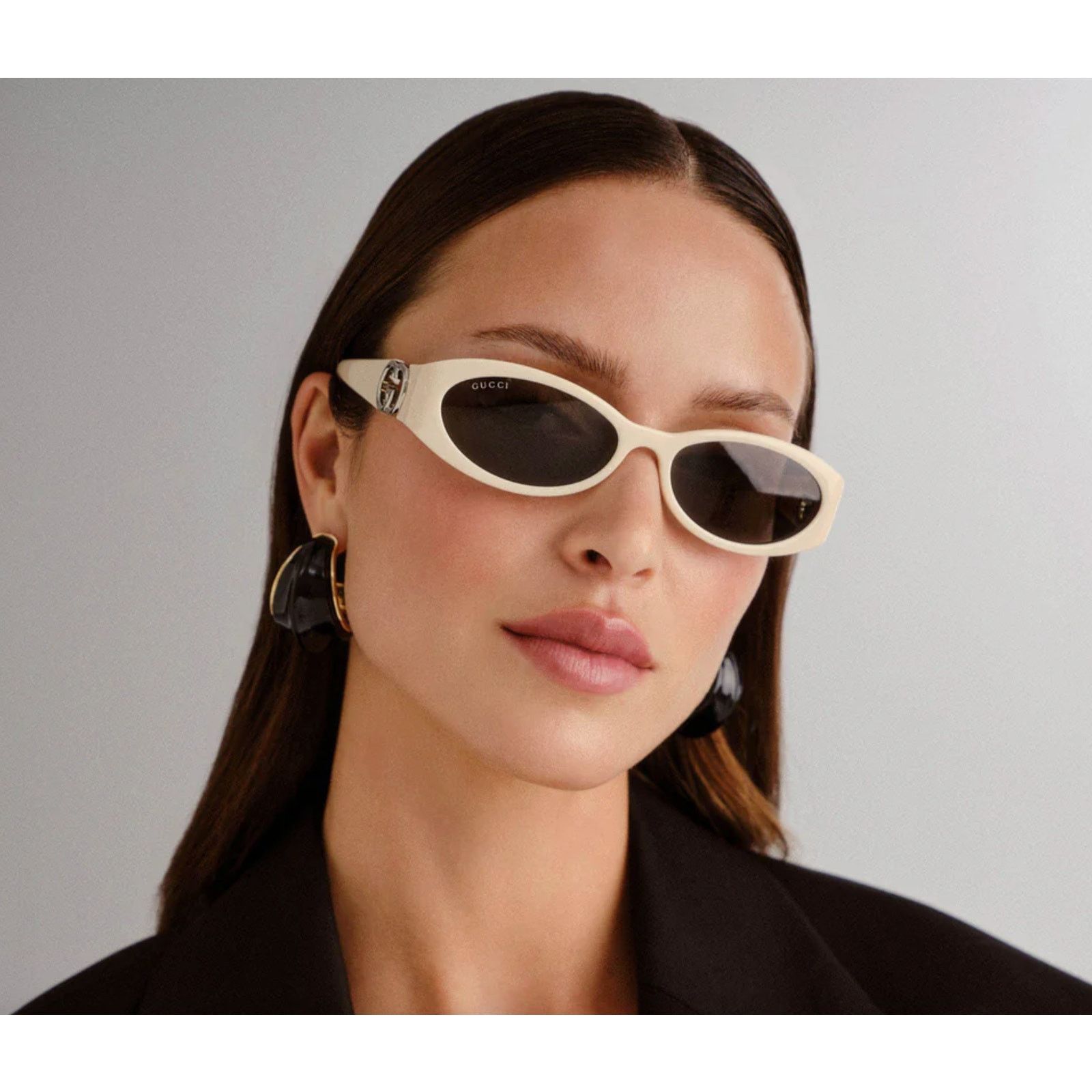 Gucci Gucci GG2400 White Oval GG Logo Kurt Cobain Sunglasses | Grailed