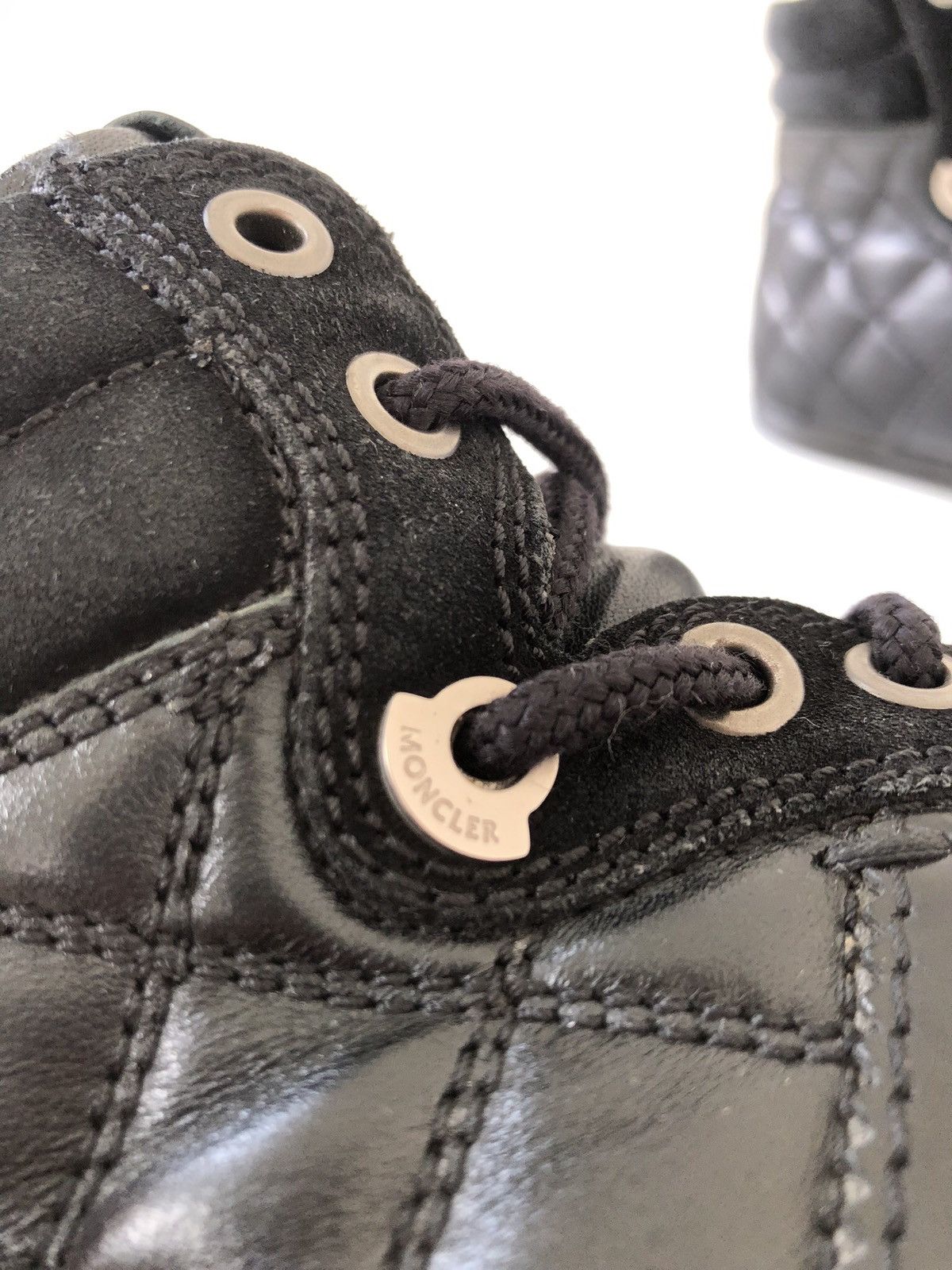 Moncler Moncler Logo Patch Hi-Top Leather Sneakers Size US 6 / IT 36 - 5 Thumbnail