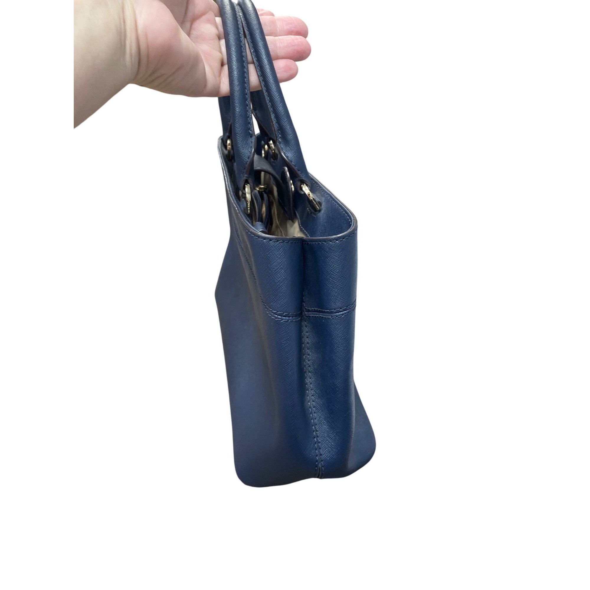 Michael Kors Michael Kors Womans Navy Blue Saffiano Leather Satchell Cros Size ONE SIZE - 8 Thumbnail